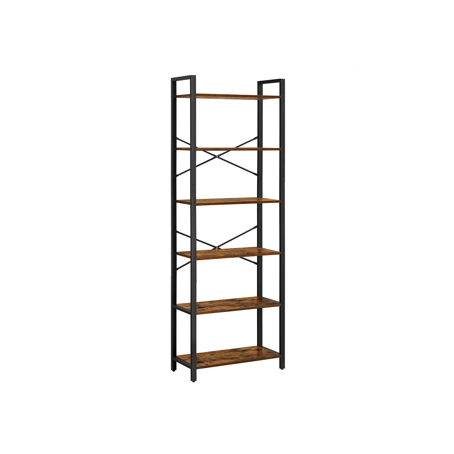6-Tier Industrial Bookcase Storage Unit - Indigo Home
