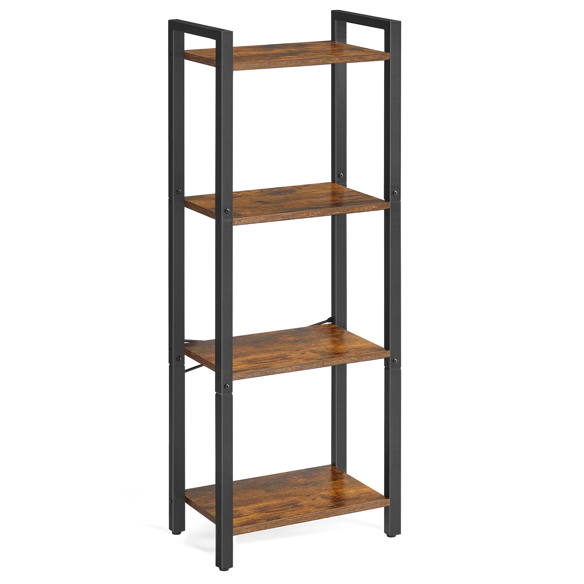 Bookshelf - NOVVAS 4 Tier Rustic Bookshelf - Black - Indigo Home
