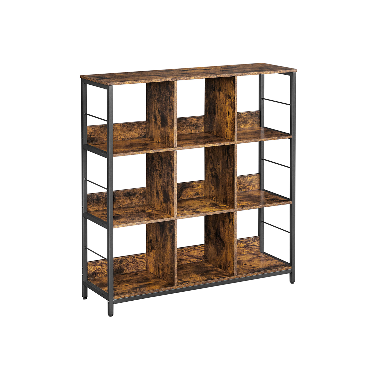 Bookcase - ASTON 3 Tier Rustic Display Storage Rack - Rustic Brown - Indigo Home