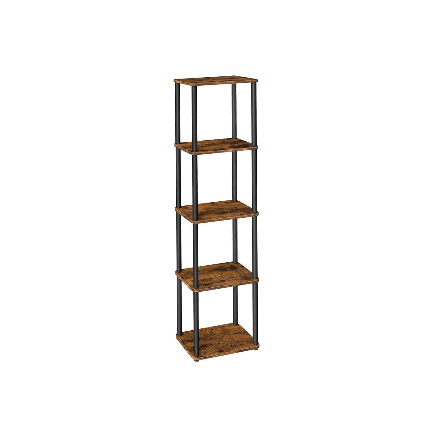 THISTLEMERE 5 Tier Bookcase - Brown and Black, 23.9cm - Indigo Home
