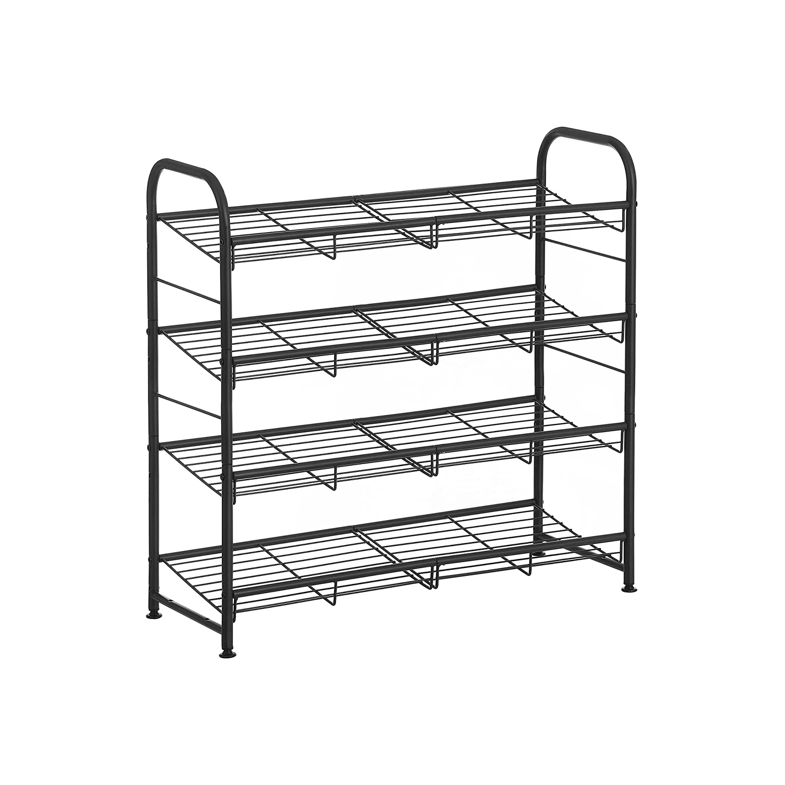 VIVNZA Shoe Rack - 4 Tier Storage Medium Sized Rack - Black - Indigo Home