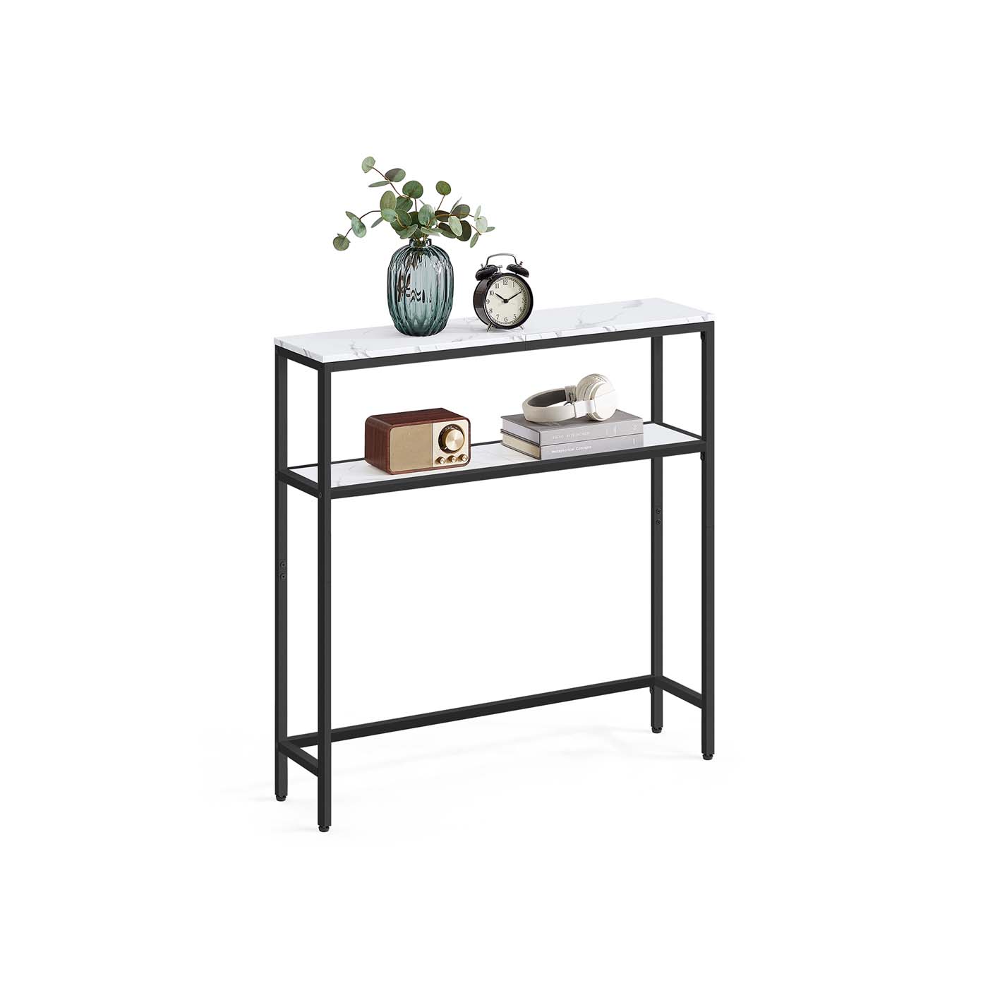 Console Table - ASTRO 2 Shelf Marble - White - Indigo Home
