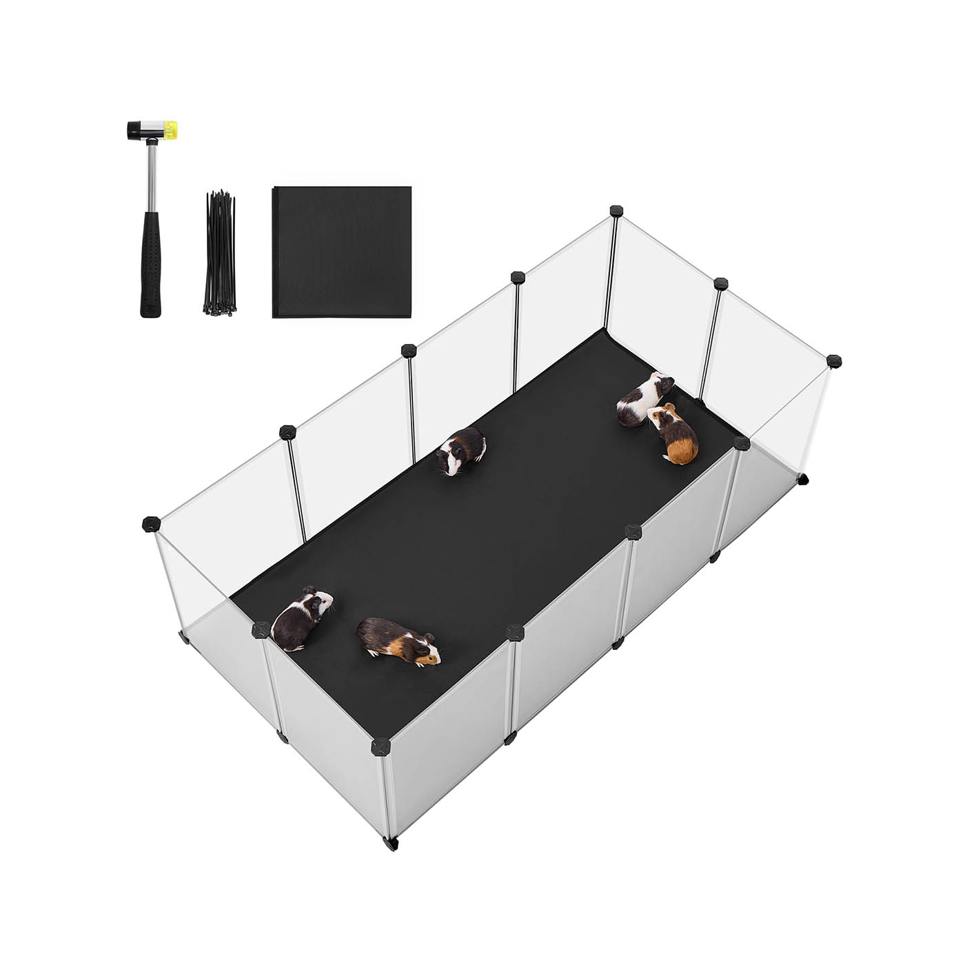 Pet Playpen - MARTTO Foldable Oxford Fabric Mat 143 x 73 x 46 cm - White - Indigo Home