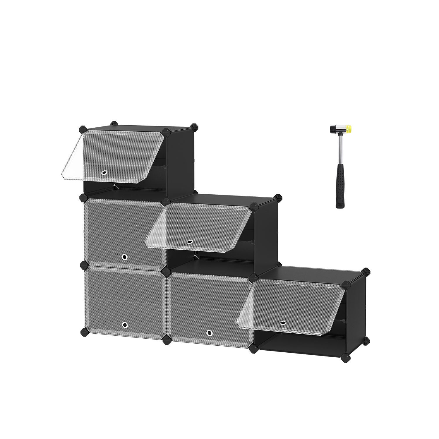 Interlocking Shoe Rack Black - Indigo Home