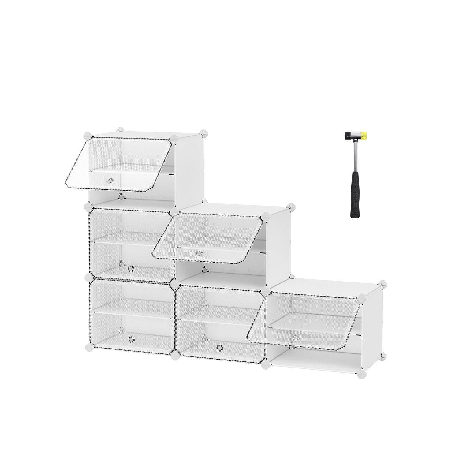 Interlocking Shoe Rack White - Indigo Home