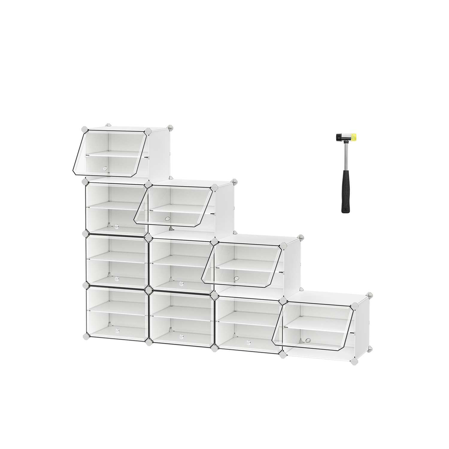 10-Slot Modular Storage Organiser Unit White - Indigo Home