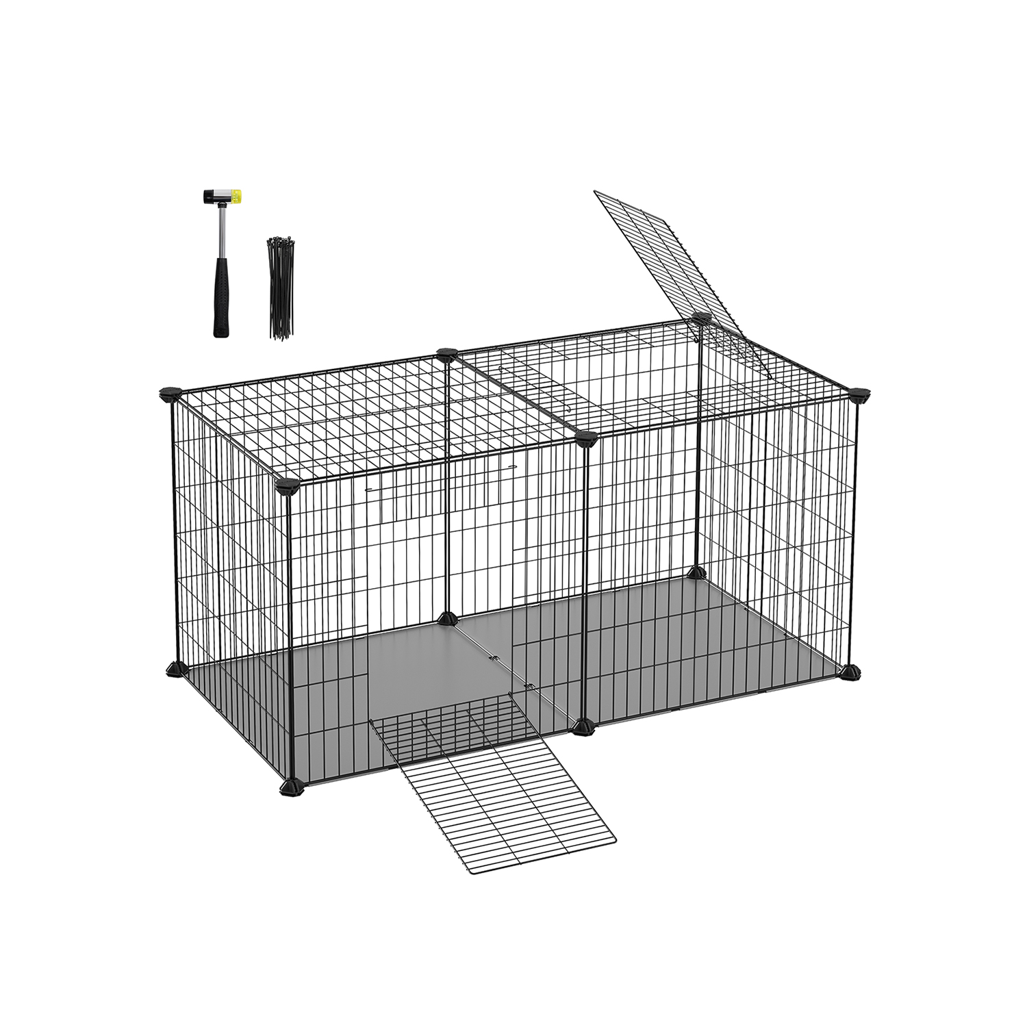 102 x 51 x 51 cm Small Animal Cage Black - Indigo Home