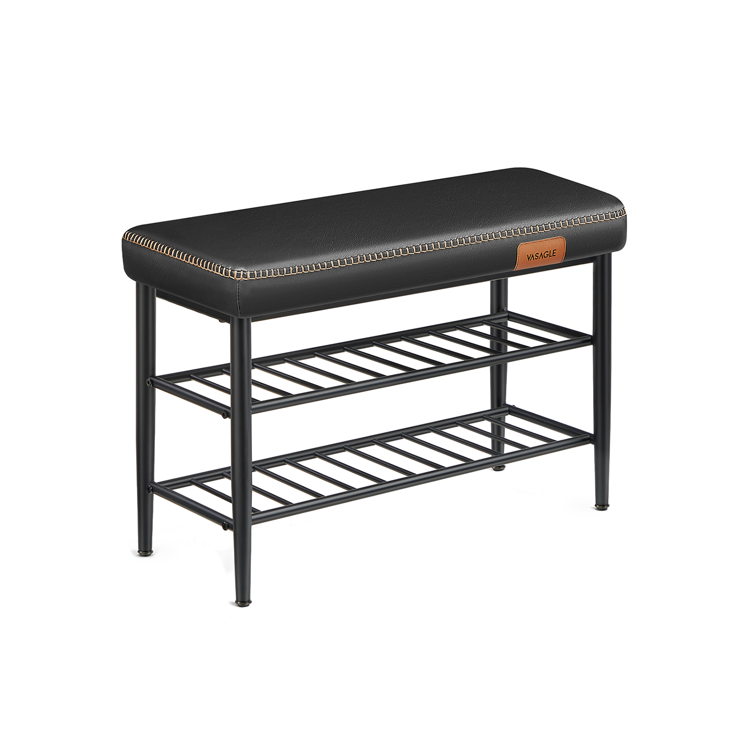 EKHO Collection - Shoe Bench Synthetic Leather Ink Black - Indigo Home