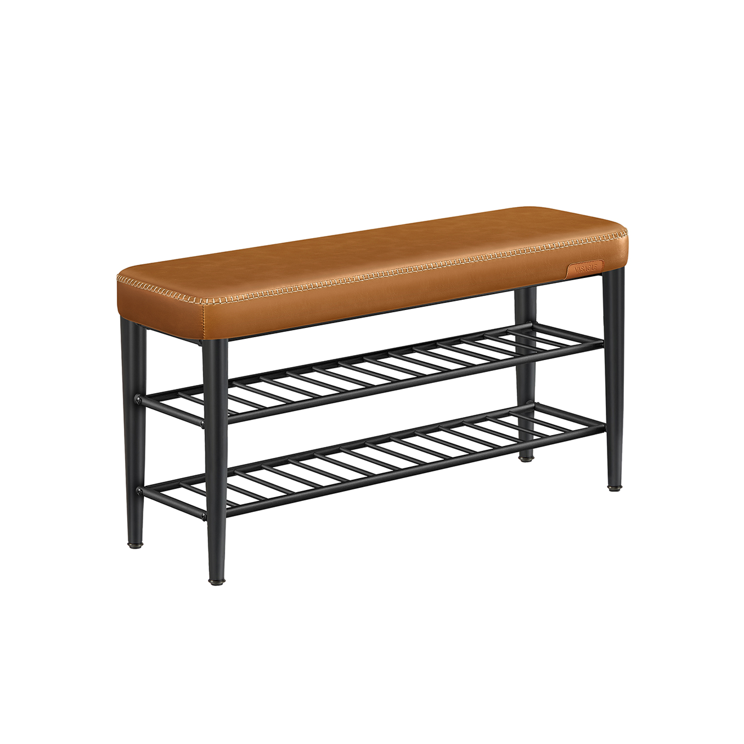 TARDA Shoe Bench - 2 Tier Cushion Seat Medium Sized Bench - Brown - Indigo Home