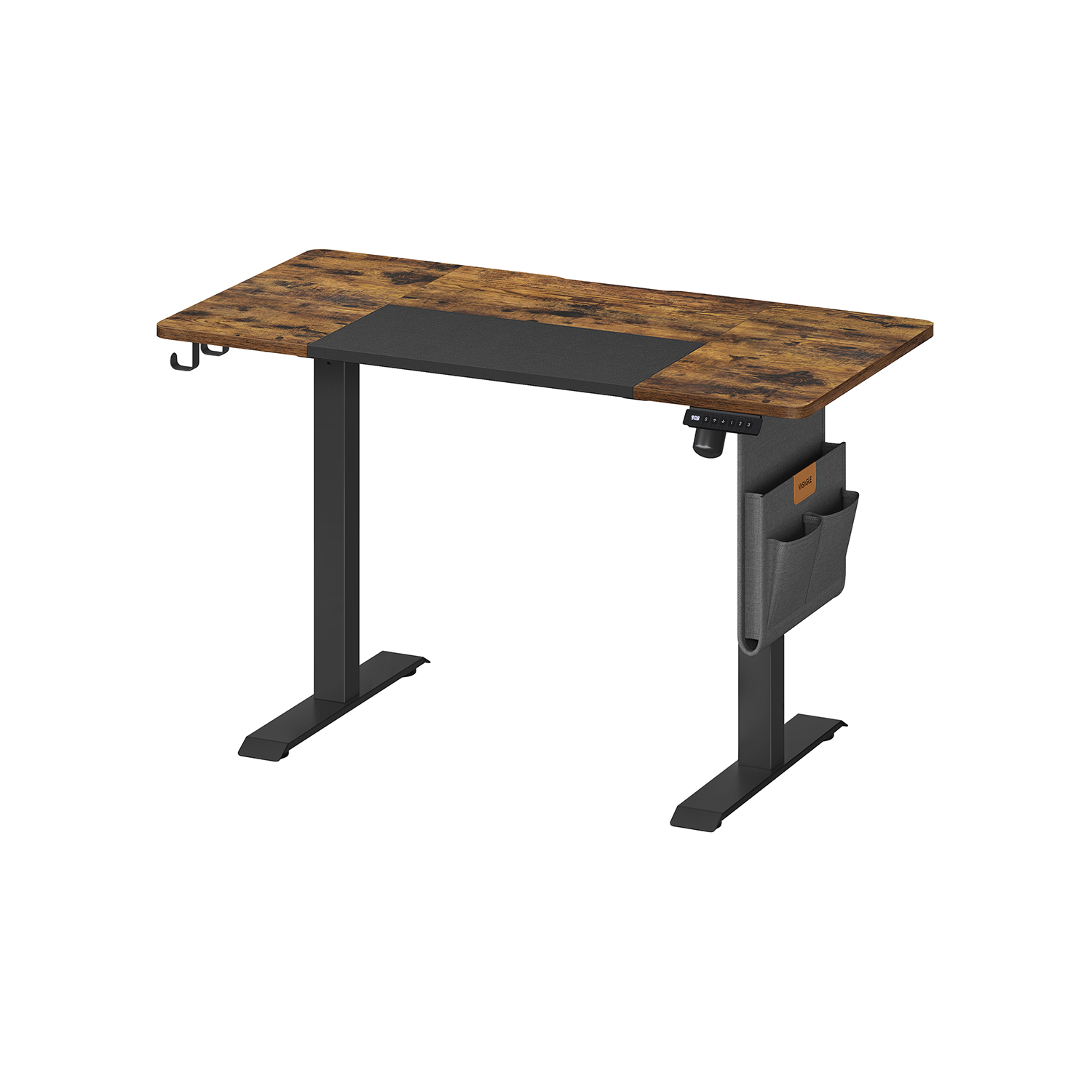Computer Table - ASTNOS Electric Height Adjustable Desk 120 cm Rustic Brown - Rustic Brown - Indigo Home