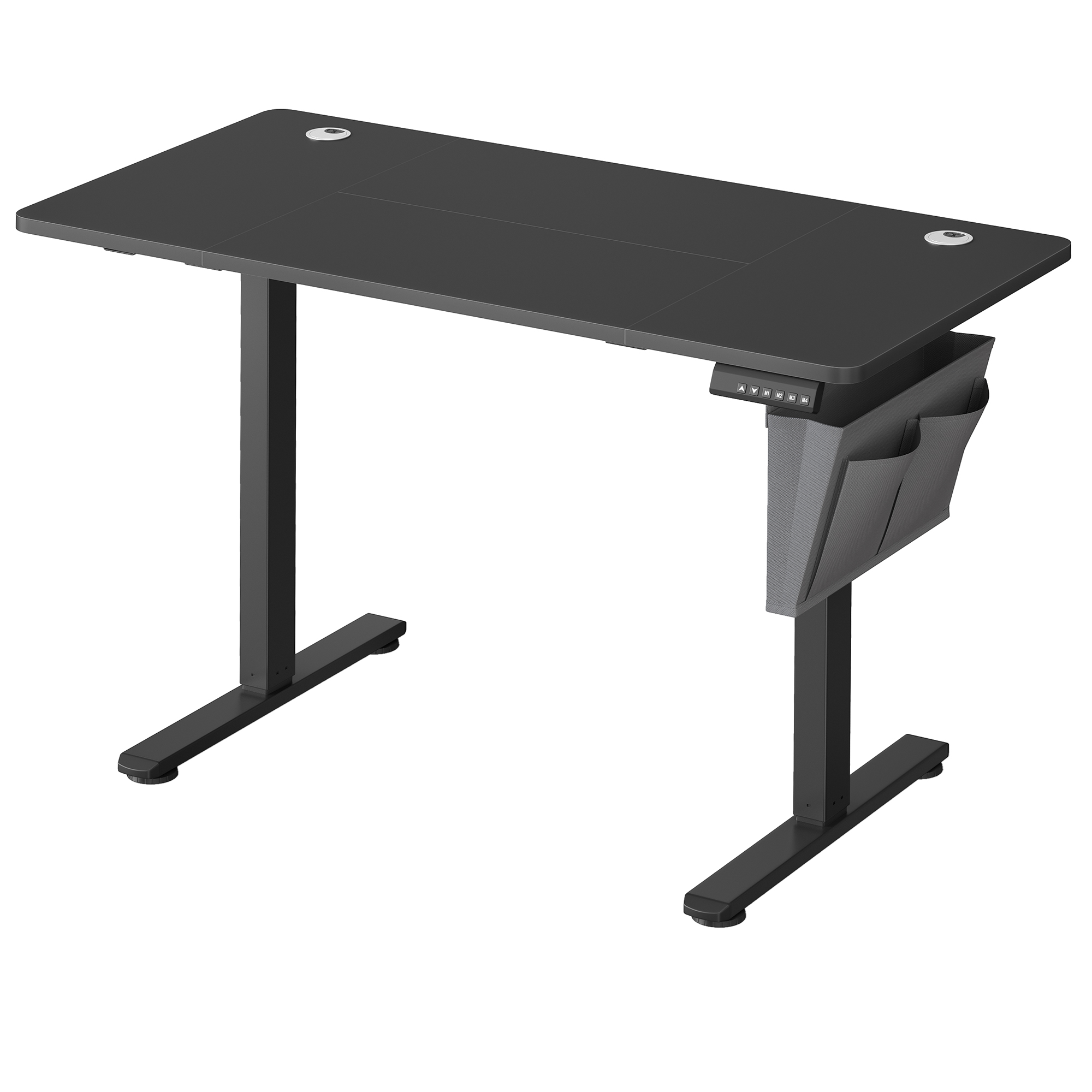 Computer Table - ASTNOS Height Adjustable Standing Desk 60 x 120 cm - Black - Indigo Home