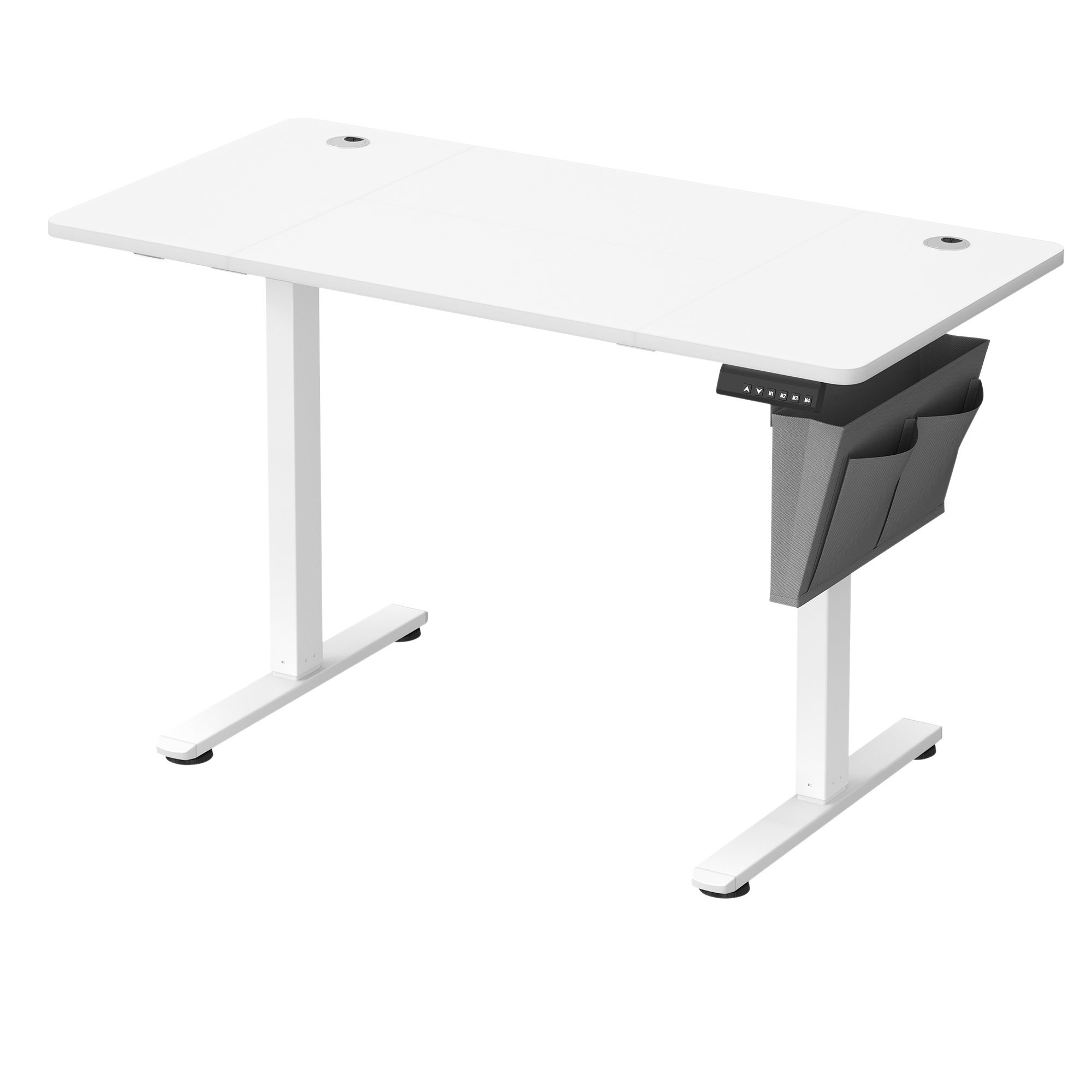 Computer Table - ASTNOS Height Adjustable Study Desk 120cm - White - Indigo Home