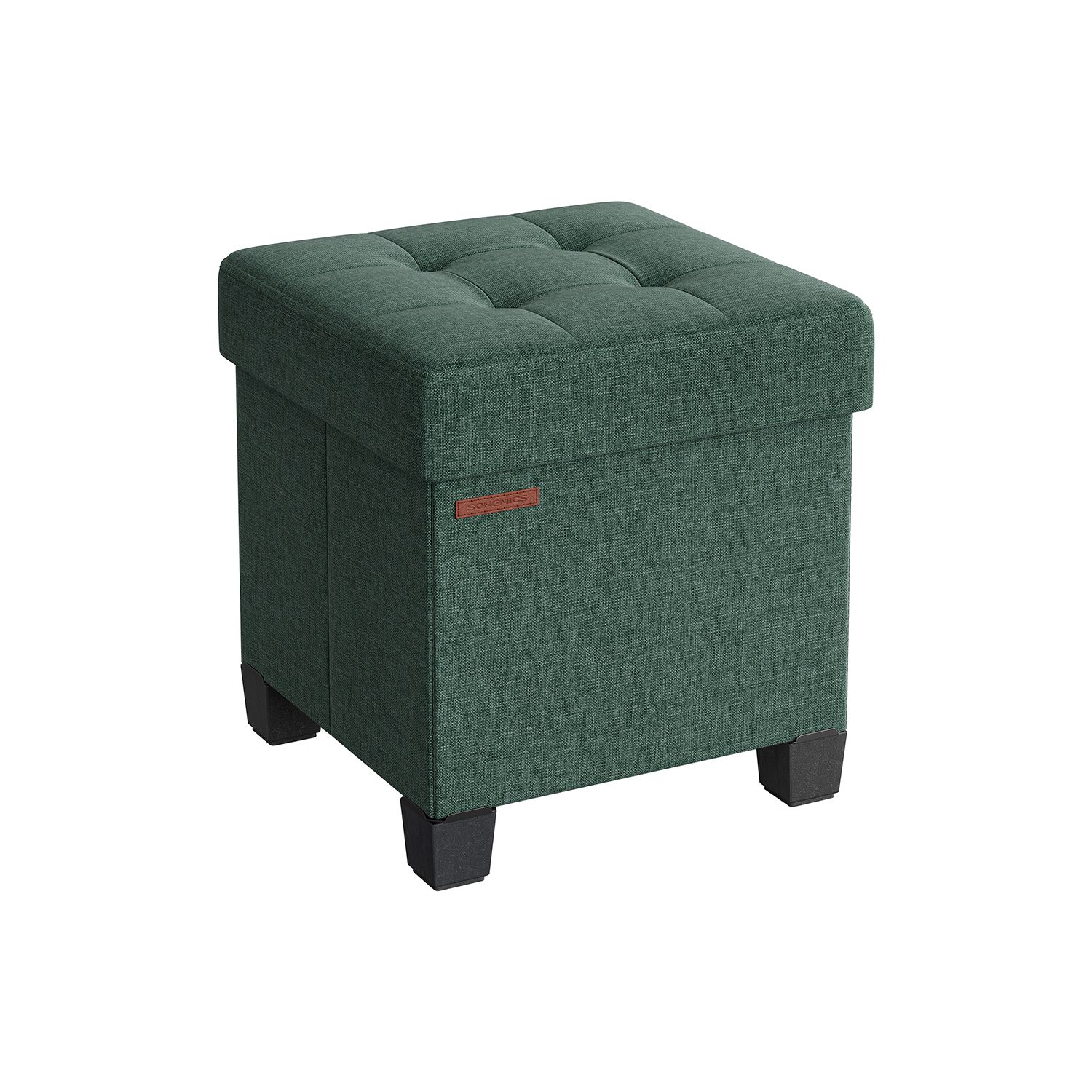 Ottoman Seats - LUSVAS Foldable Storage Ottoman with Feet - Retro Green - Indigo Home