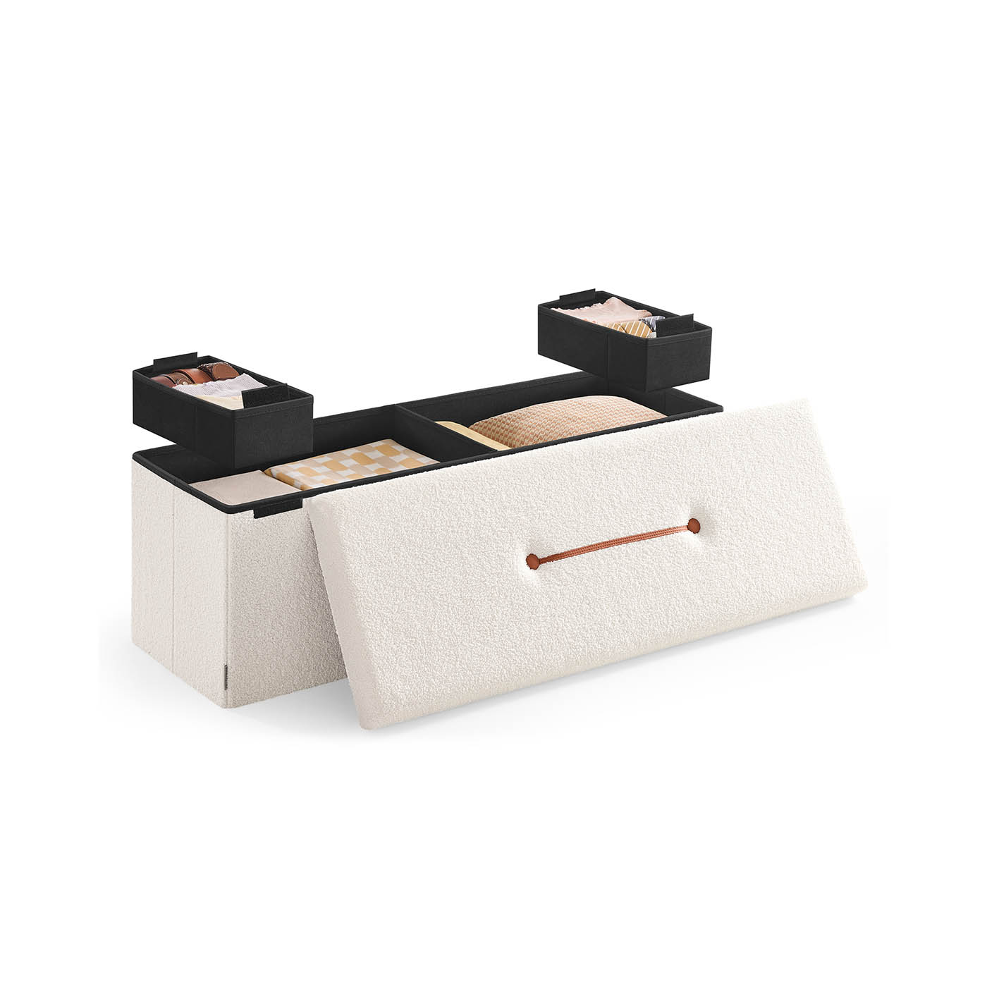 BRACKENWORTH Folding Storage Ottoman with Removable Lid - Cream - Indigo Home