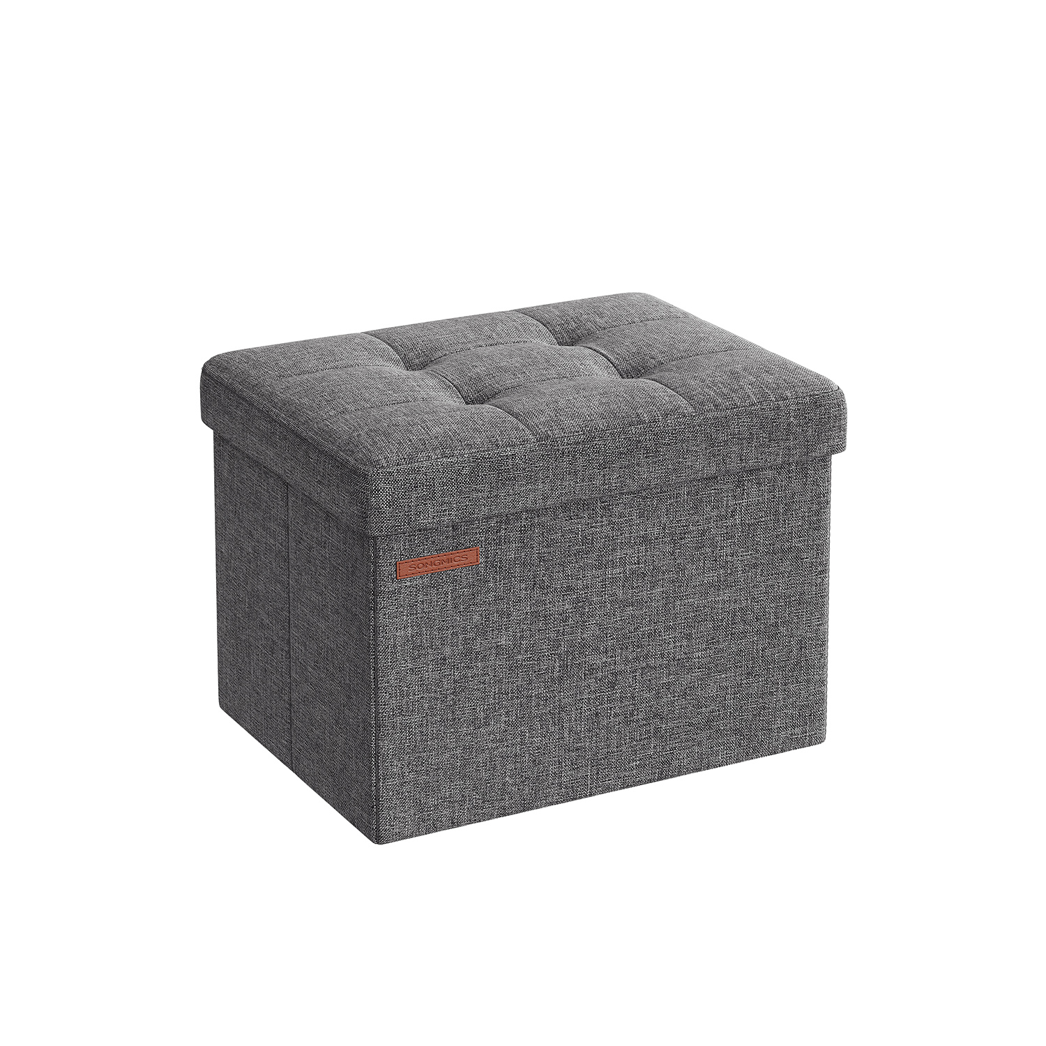 Ottoman Seats - VERZA Foldable Storage Ottoman Seats - Light Grey - Indigo Home