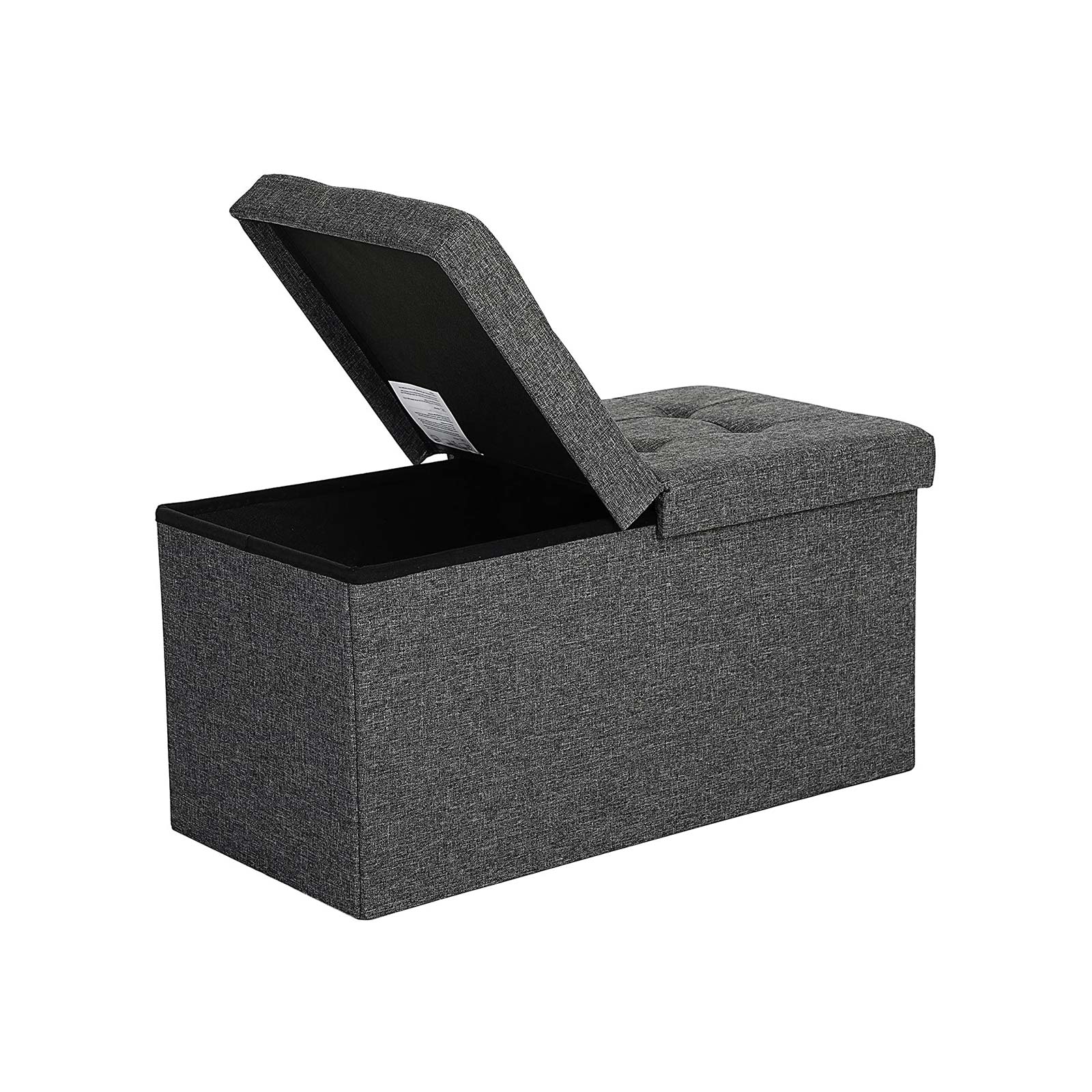 Storage Ottoman - VELSO Storage Ottoman with Flipping Lid - Grey - Indigo Home