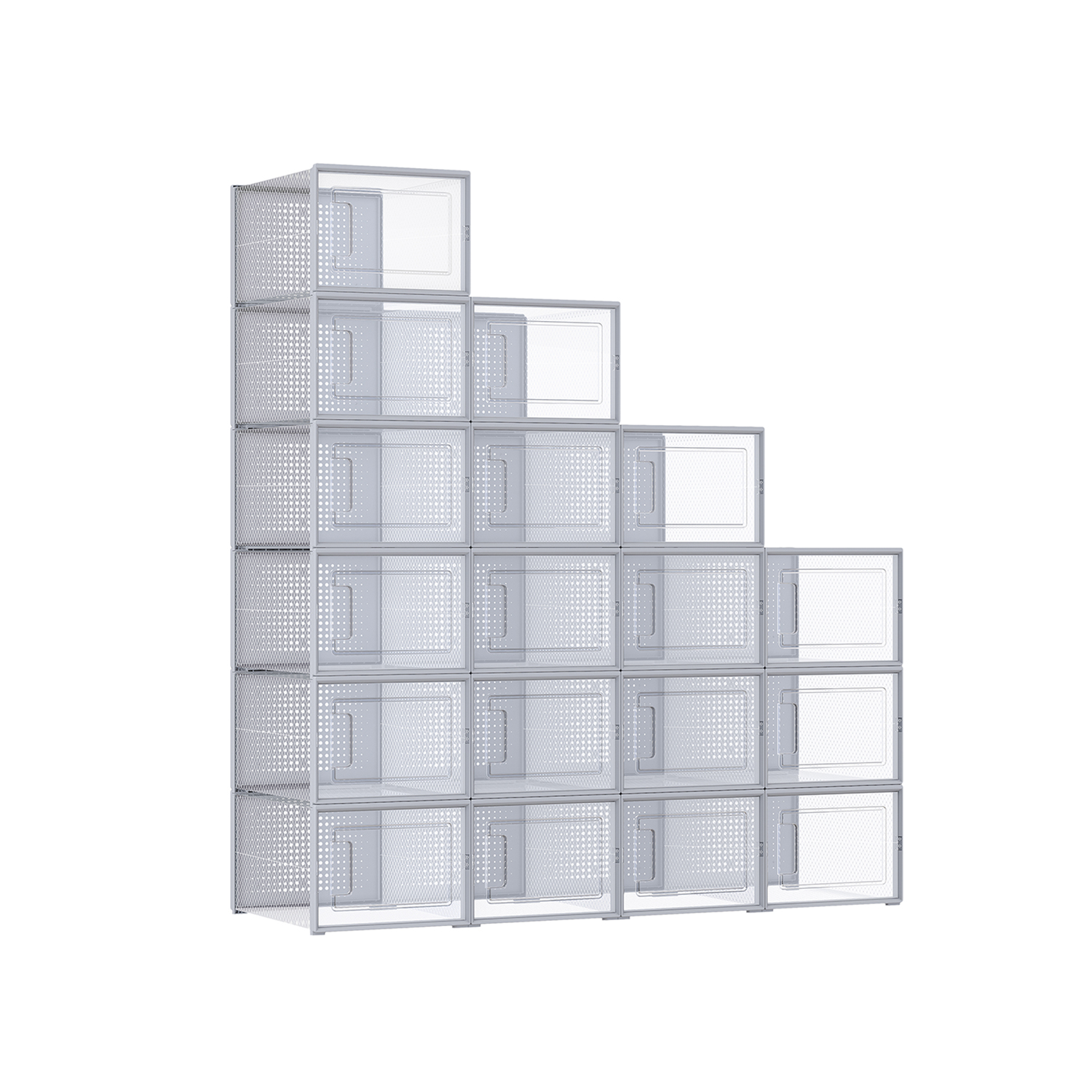 ASTRAH Shoe Box - 18 Pack Storage Organiser Small Sized ShoeBox - Transparent - Indigo Home
