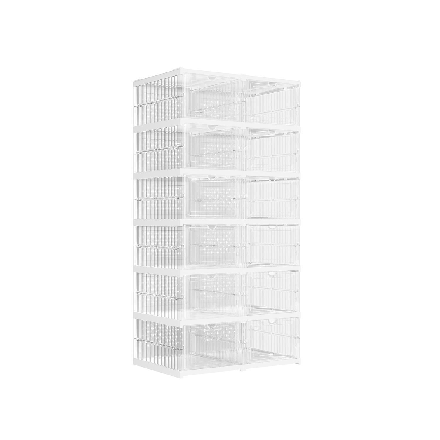 LUMRA Shoe Box - 12 Pack Stackable Tall Large Sized ShoeBox - Cloud White - Indigo Home