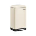 Cream White Step Trash Can with Inner Bucket - Indigo Home