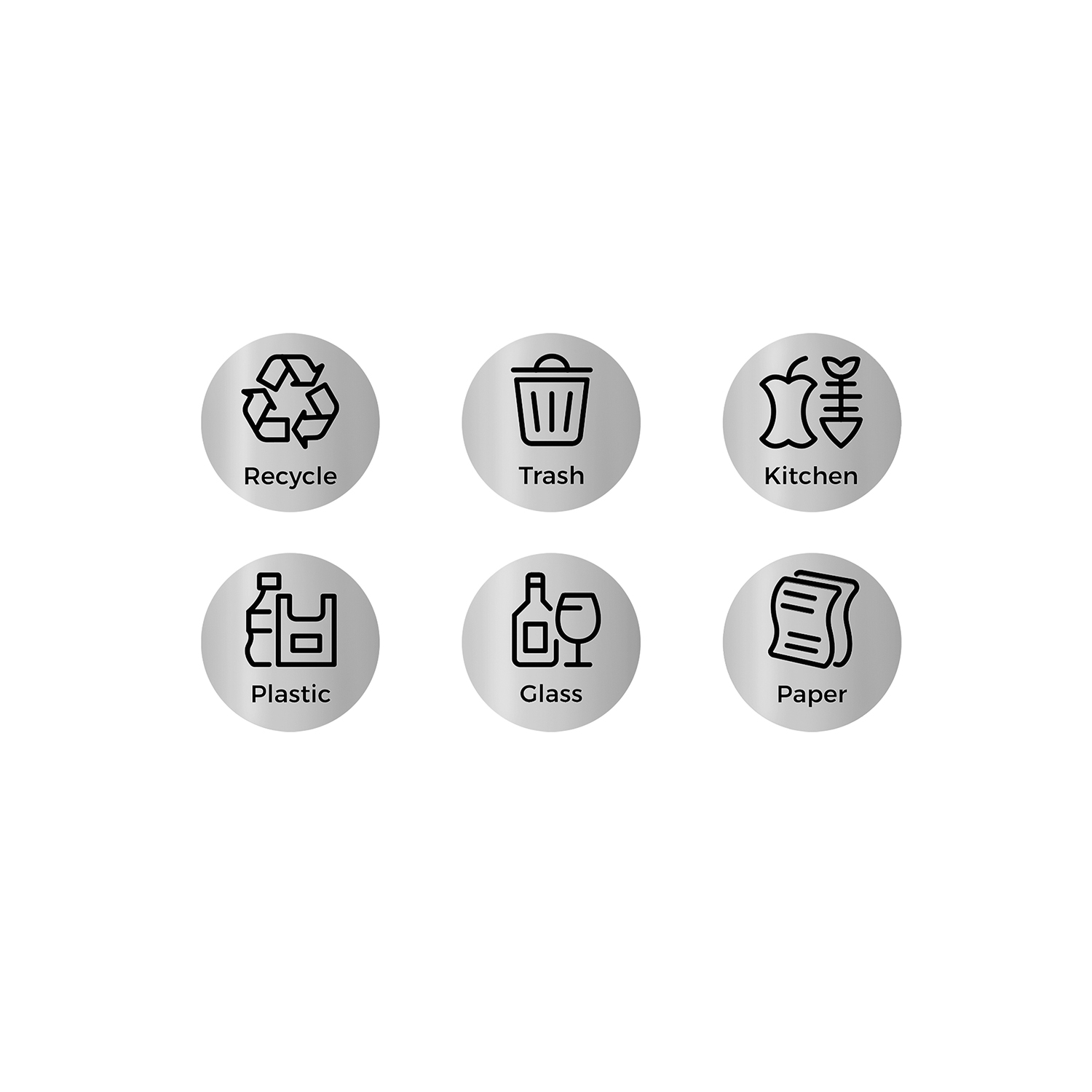 36 Recycling Stickers for Bins - Indigo Home