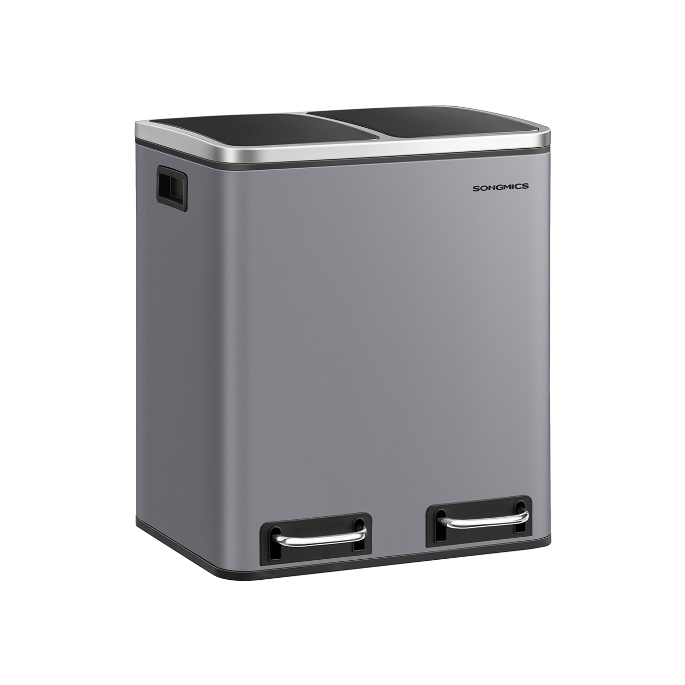 Kitchen Bin - SOLNA Double Recycling Bin 2 x 15L with Liners - Matte Grey - Indigo Home