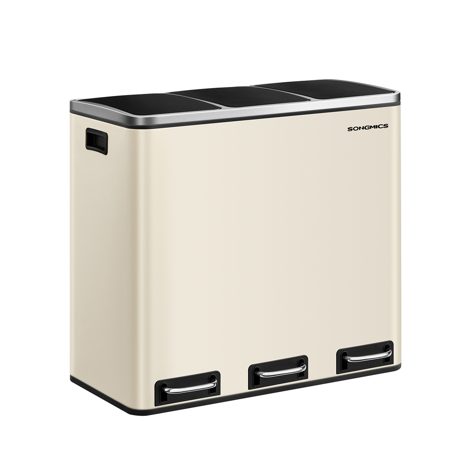 Pedal Bin - ZARRIA 3 x 18L Kitchen Bin - Sand Beige - Indigo Home