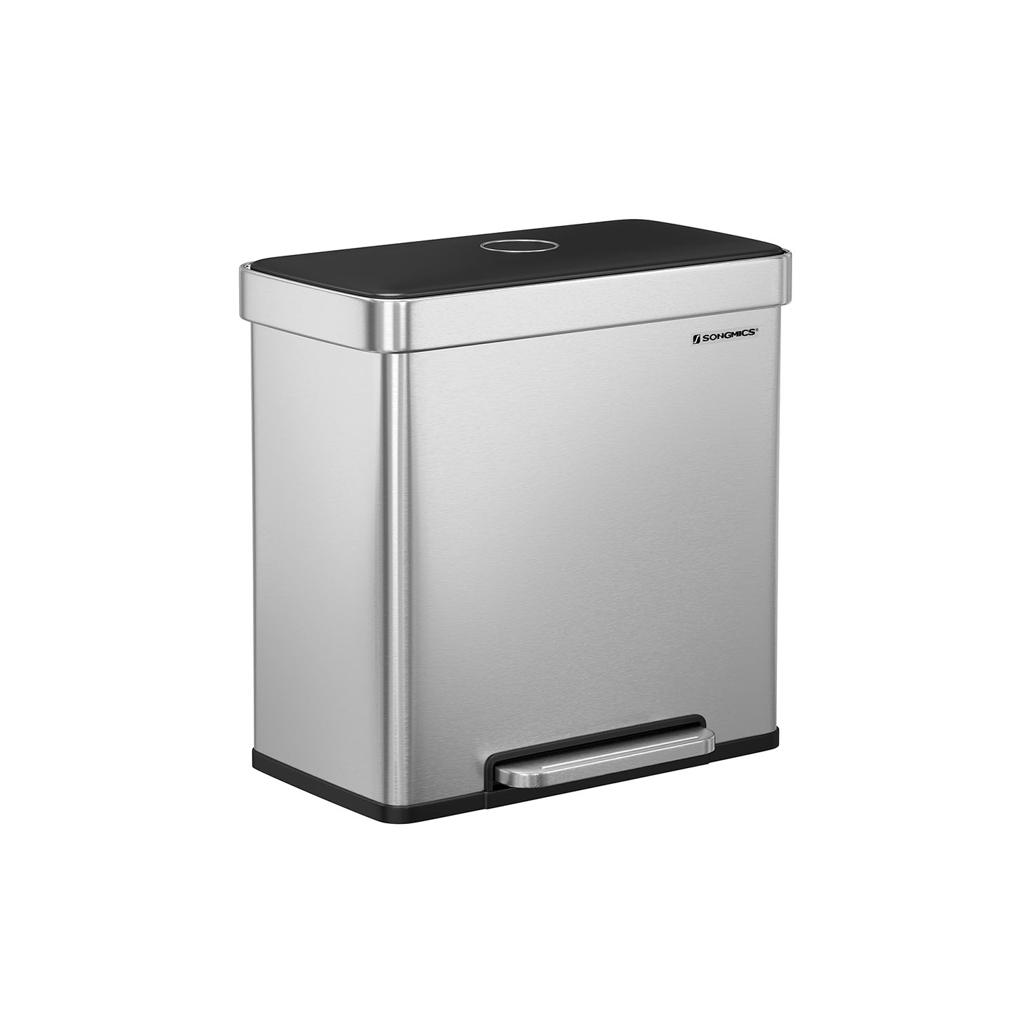 Pedal Bin - SOLON 2 x 30L Stainless Steel with 15 Trash Bag - Silver - Indigo Home
