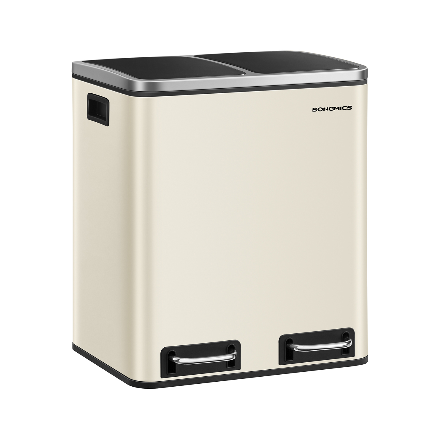 Kitchen Bin - ZARLIA Double Pedal Bin 2 x 15L Soft Close - Sand Beige - Indigo Home