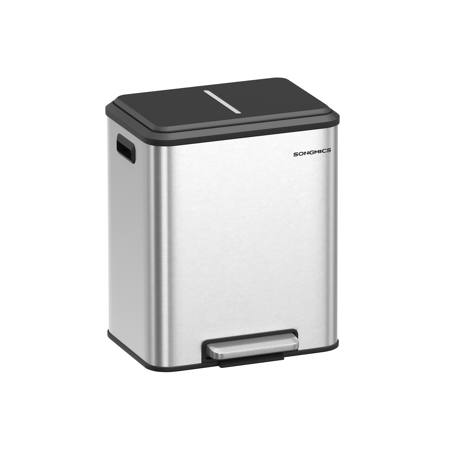 Recycling Bin - MODRA Double Bin for Waste - Metallic Silver - Indigo Home