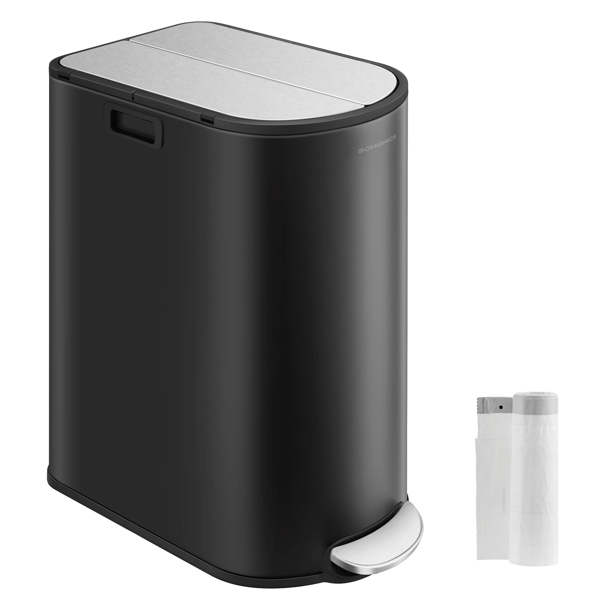 Kitchen Bin - MODRA Double 30L 20L Bin - Black - Indigo Home