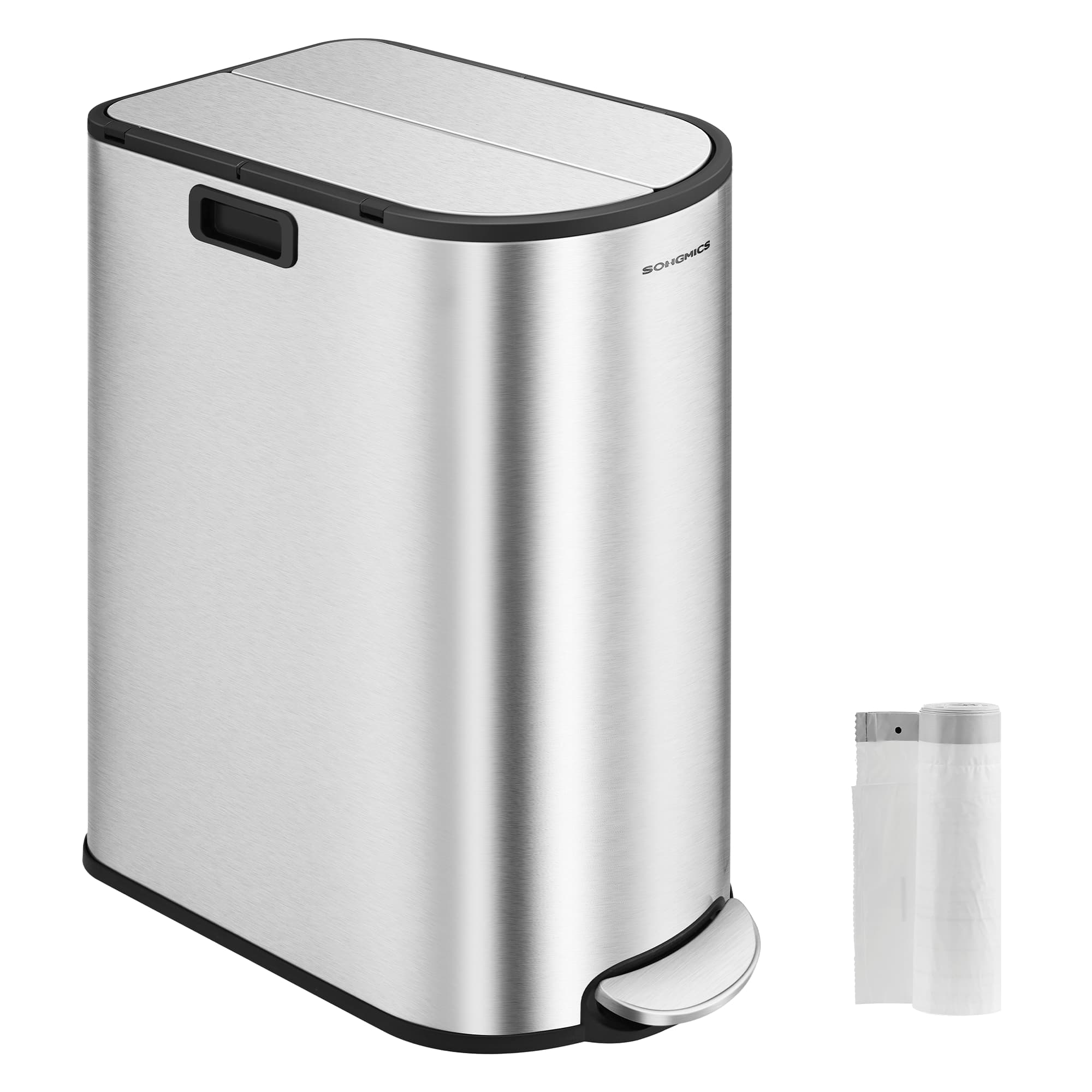 Kitchen Bin - MODRA Double 30L 20L Metallic Silver - Indigo Home