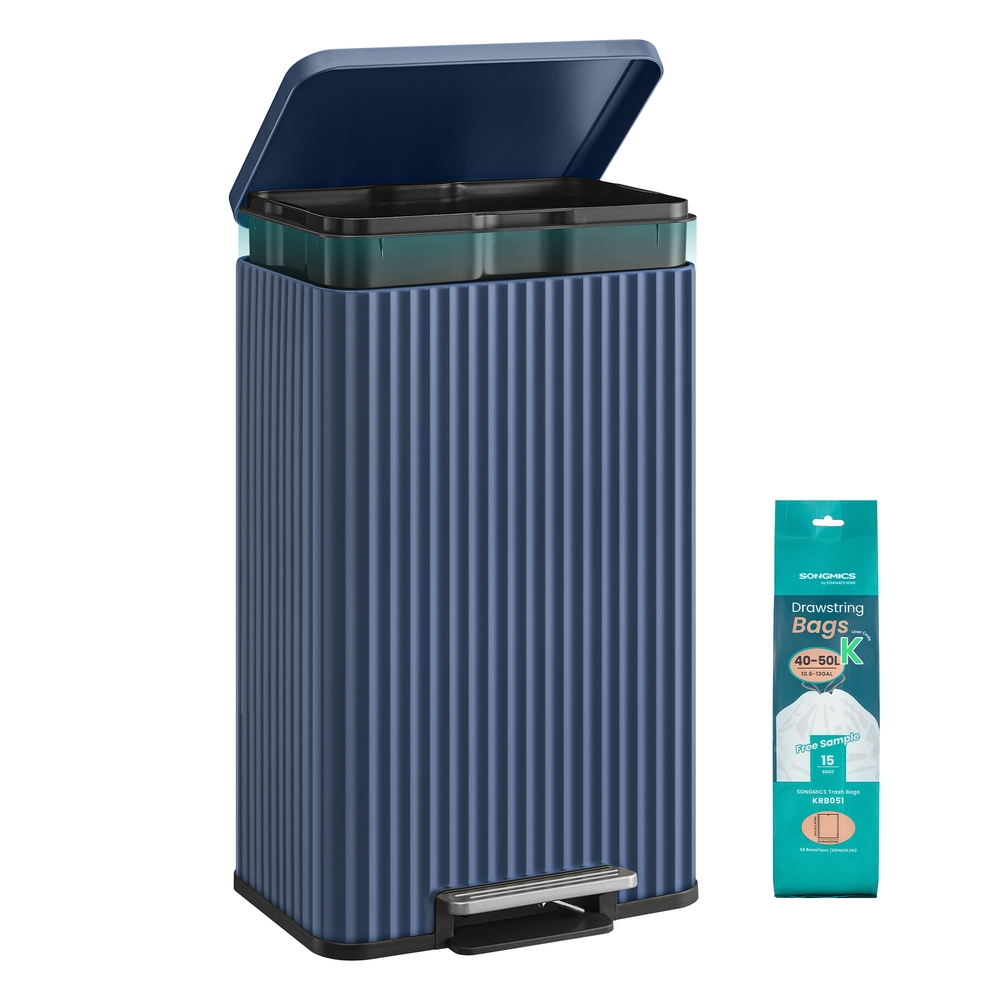 NONIDO Pedal Waste Bin with Soft Close Lid - Midnight Blue - Indigo Home
