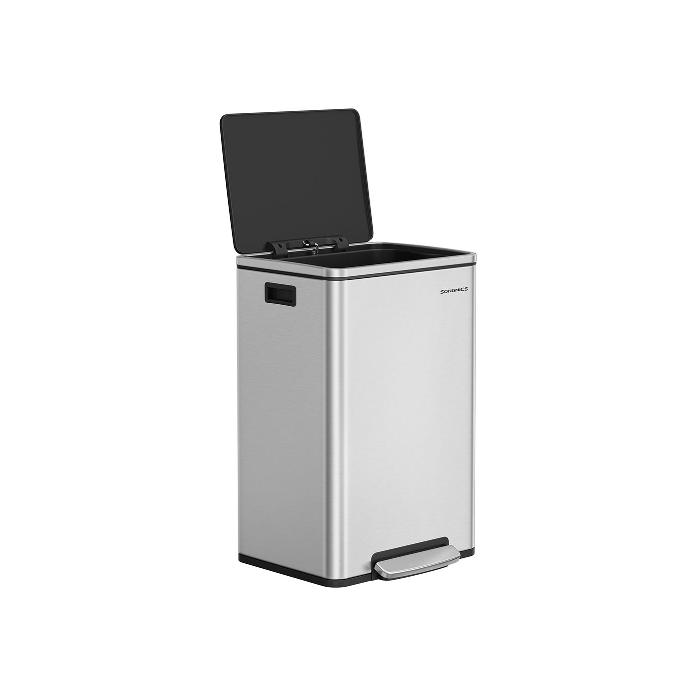 Kitchen Bin - MODRA 50L Stainless Steel with 15 Bin Bags - Silver - Indigo Home