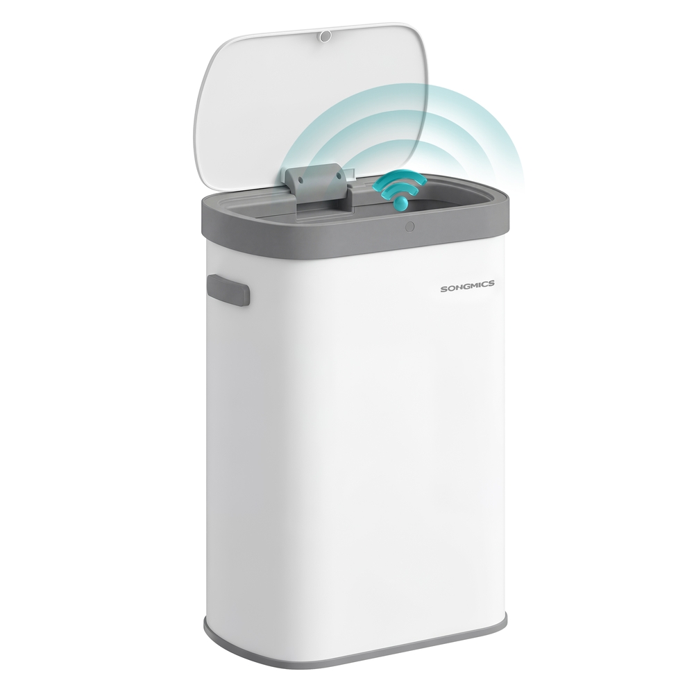 HIRUDI Motion Sensor Kitchen Bin 50L - White - Indigo Home