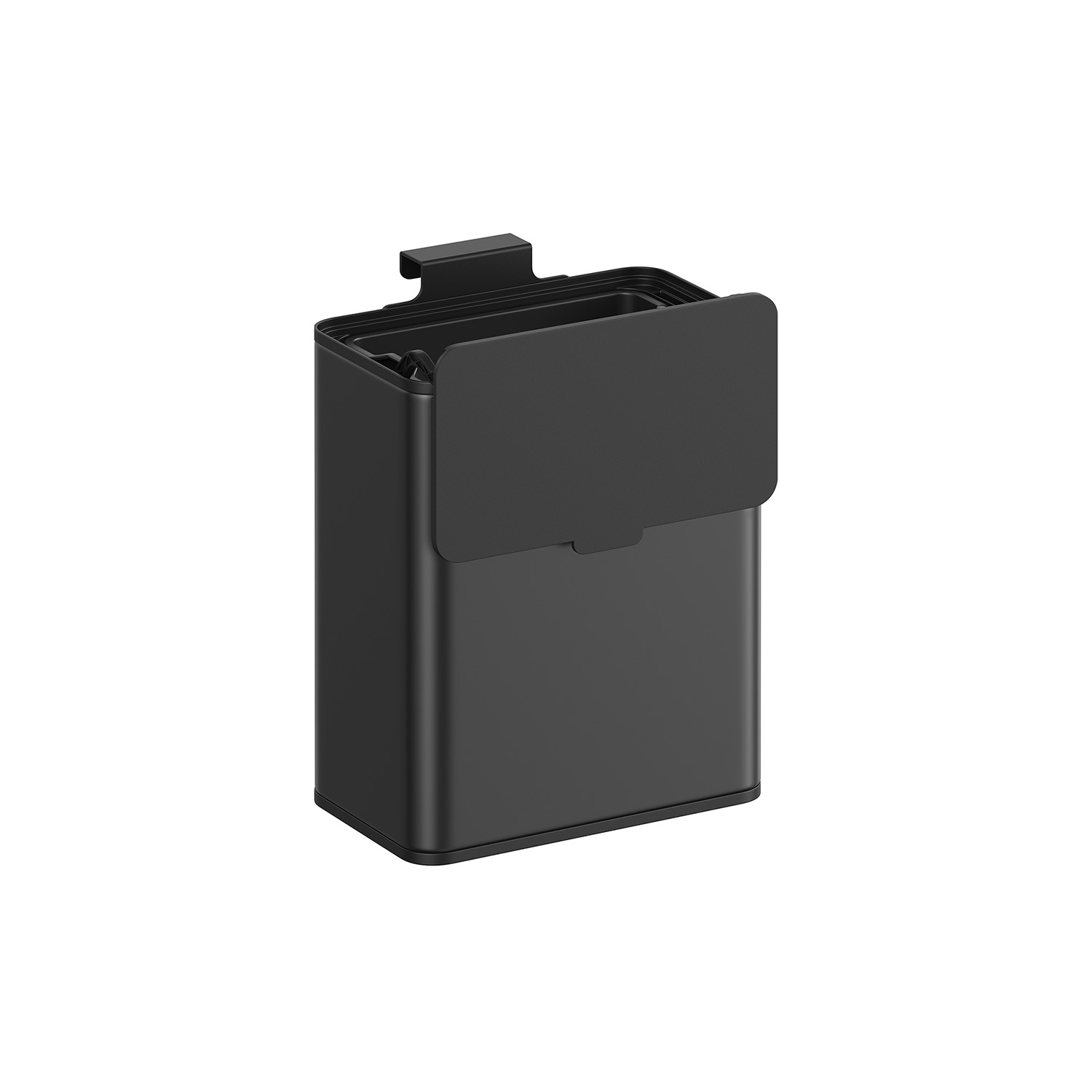 Kitchen Bin - AVORA 8L Hanging Steel Bin with Hook - Black - Indigo Home