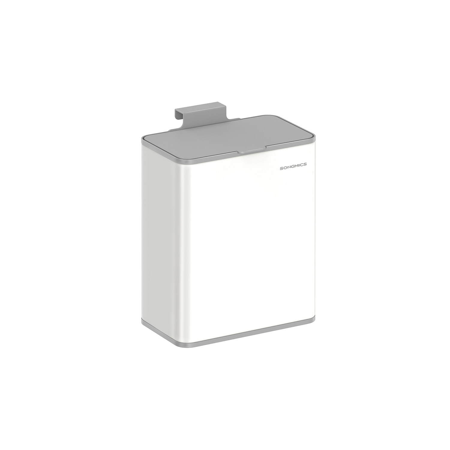 Kitchen Bin - AVORA 8L Hanging Steel Bin with Hook - White - Indigo Home