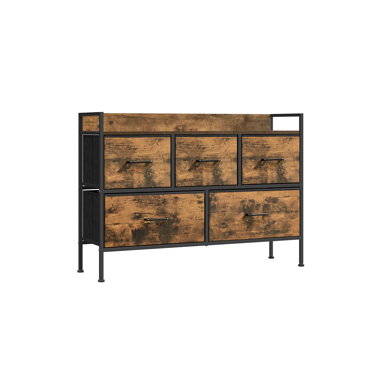 ORANA Brown Chest of Drawer - Medium-sized, 5 Drawers - Indigo Home