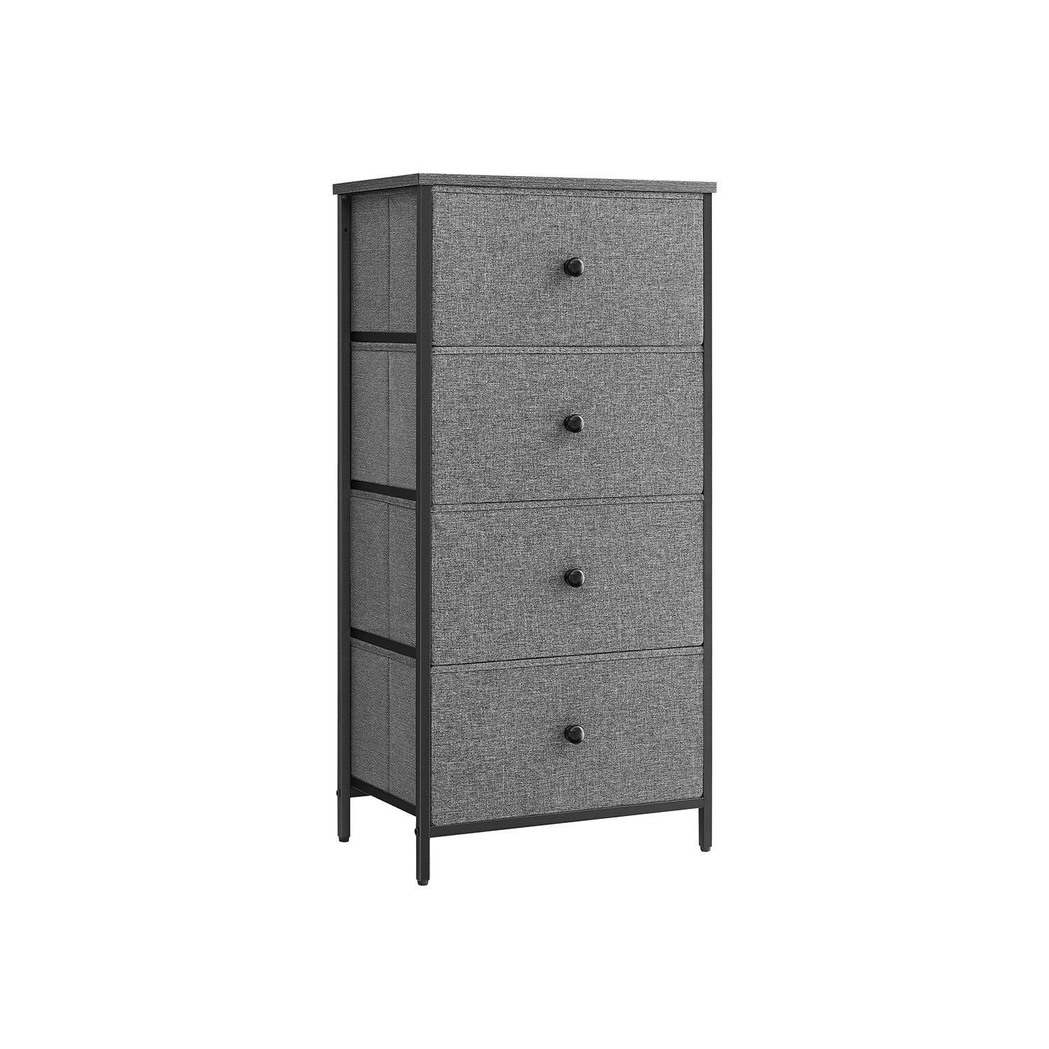 FINRAE Dark Grey Chest of Drawer - Medium-sized, 4 Drawers - Indigo Home