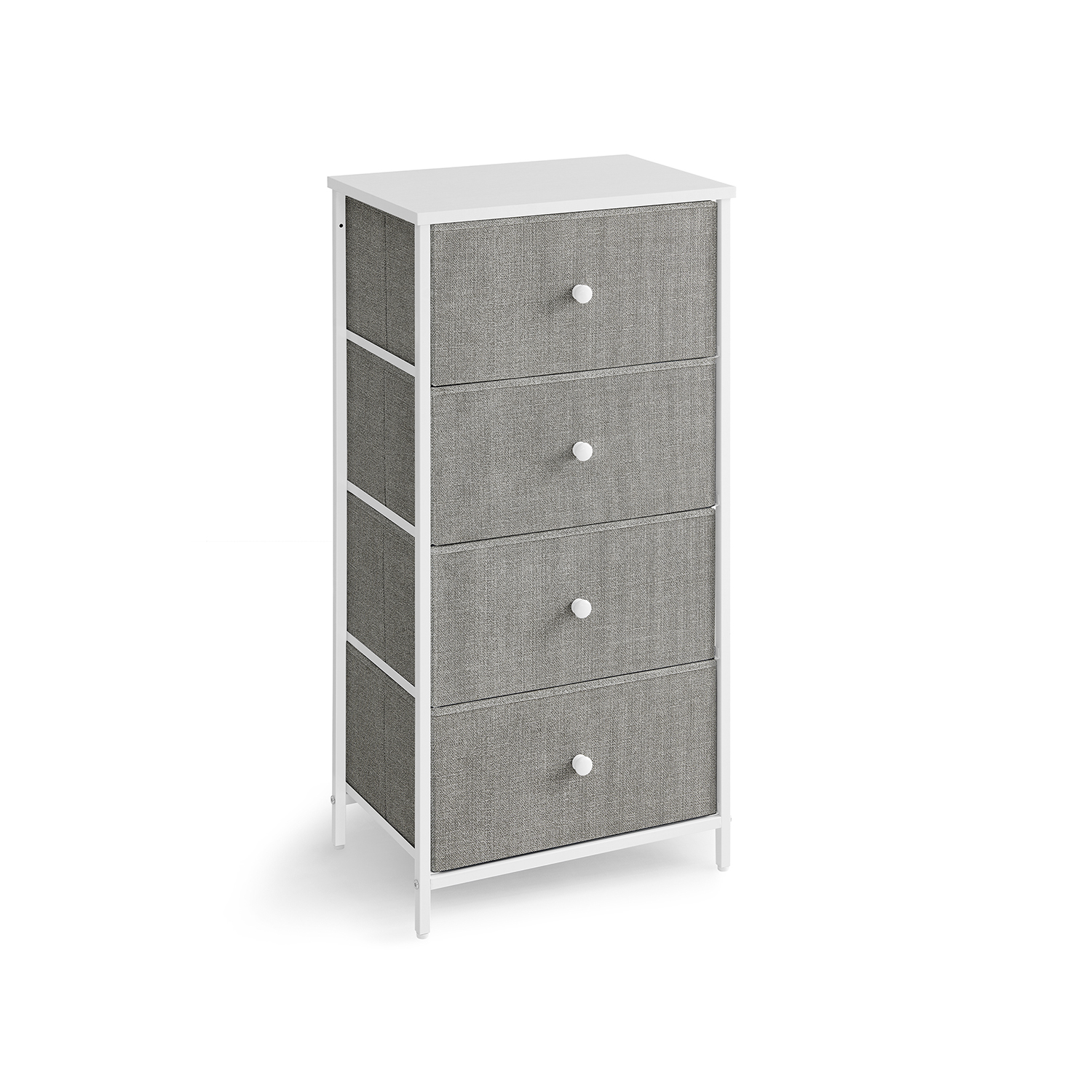 SALINAS Grey Chest of Drawers - Tallboy, Small-sized, 4 Drawers - Indigo Home