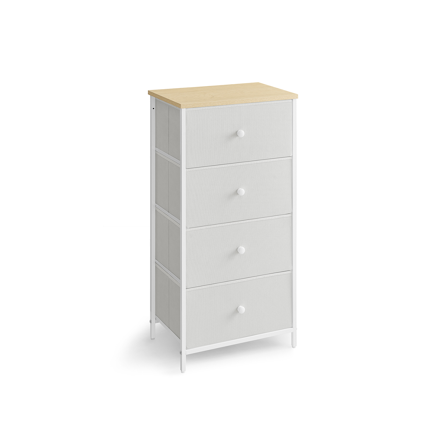 DALE White Chest of Drawers - Tallboy, Medium-sized, 4 Drawers - Indigo Home