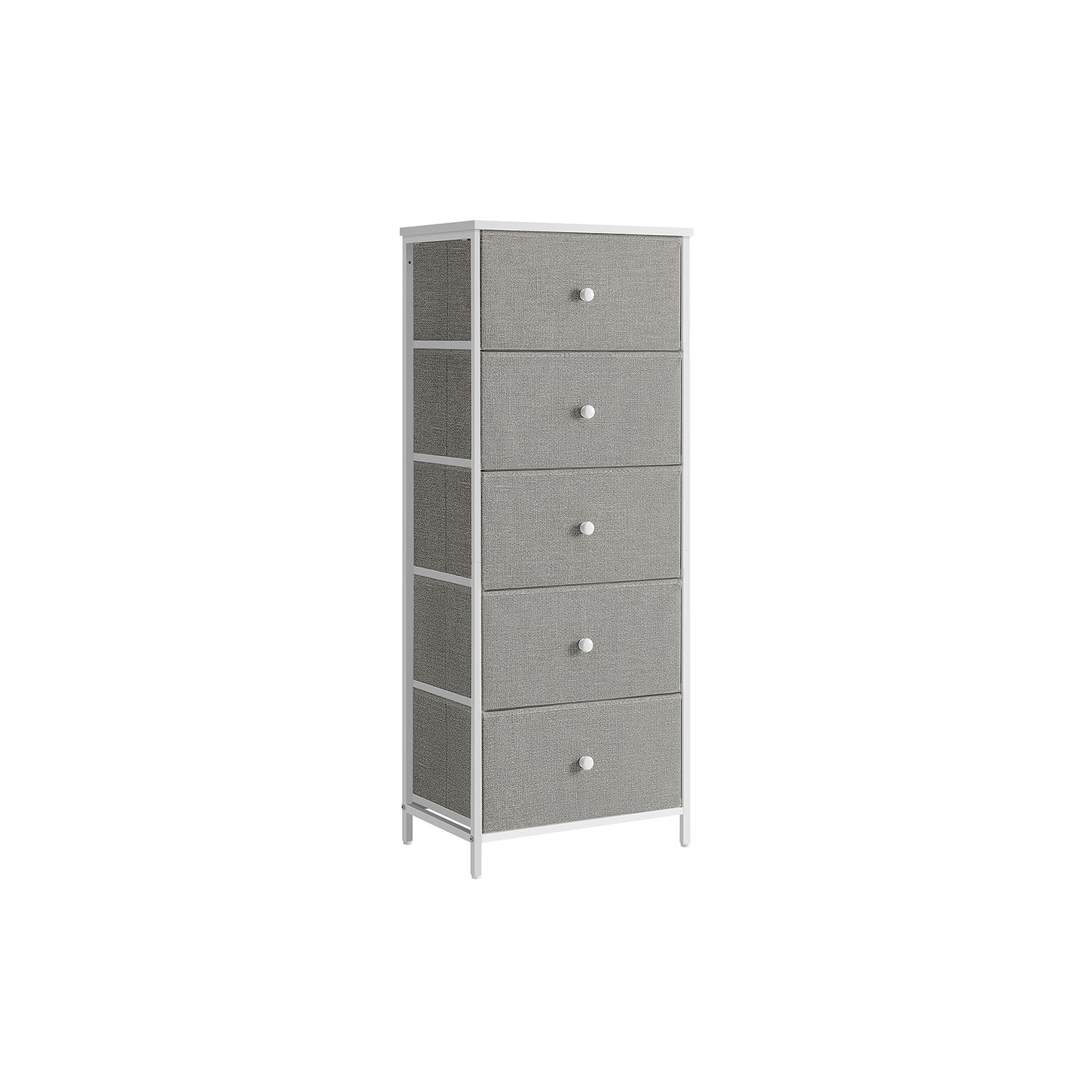 FINRAE Dove Grey Chest of Drawer - Medium-sized, 5 Drawers - Indigo Home
