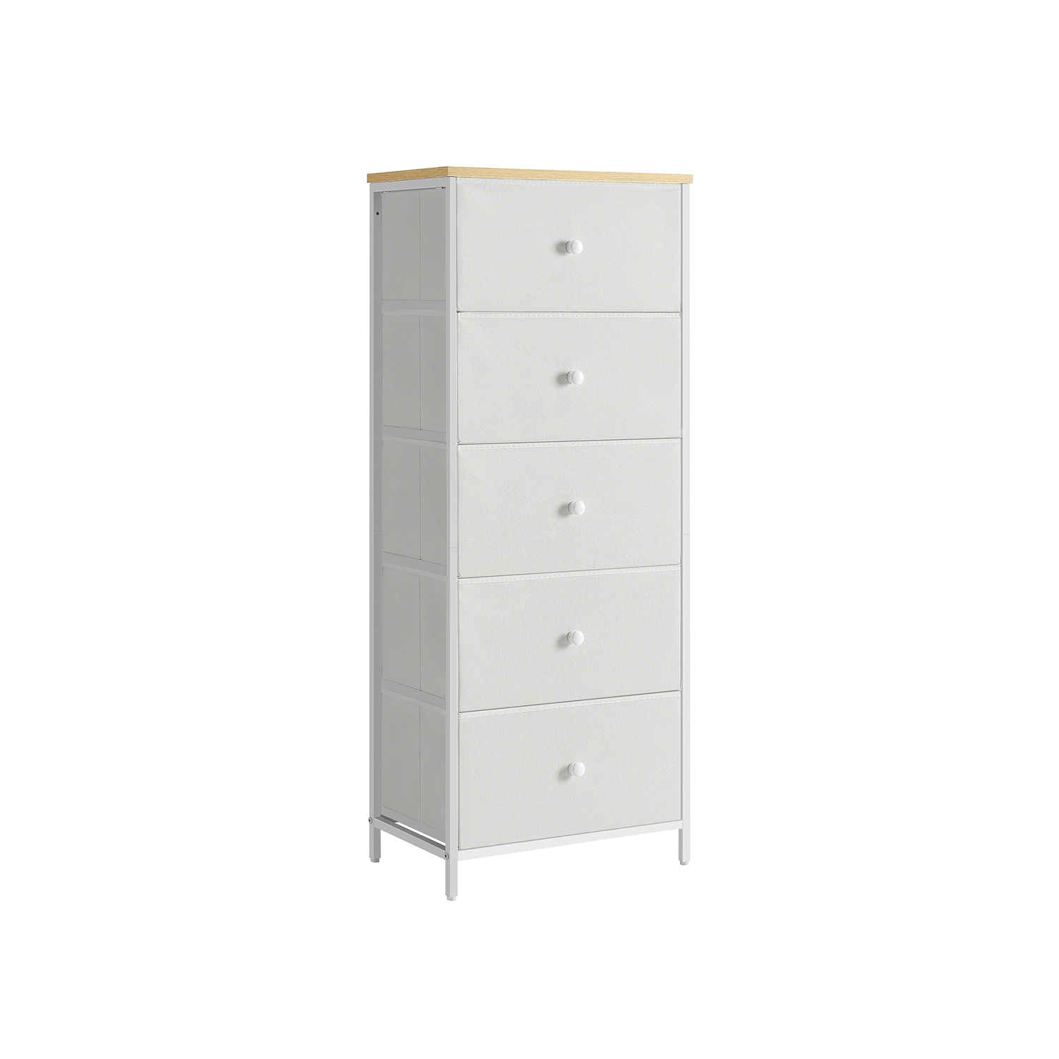 FINRAE Cream White Chest of Drawer - Medium-sized, 5 Drawers - Indigo Home