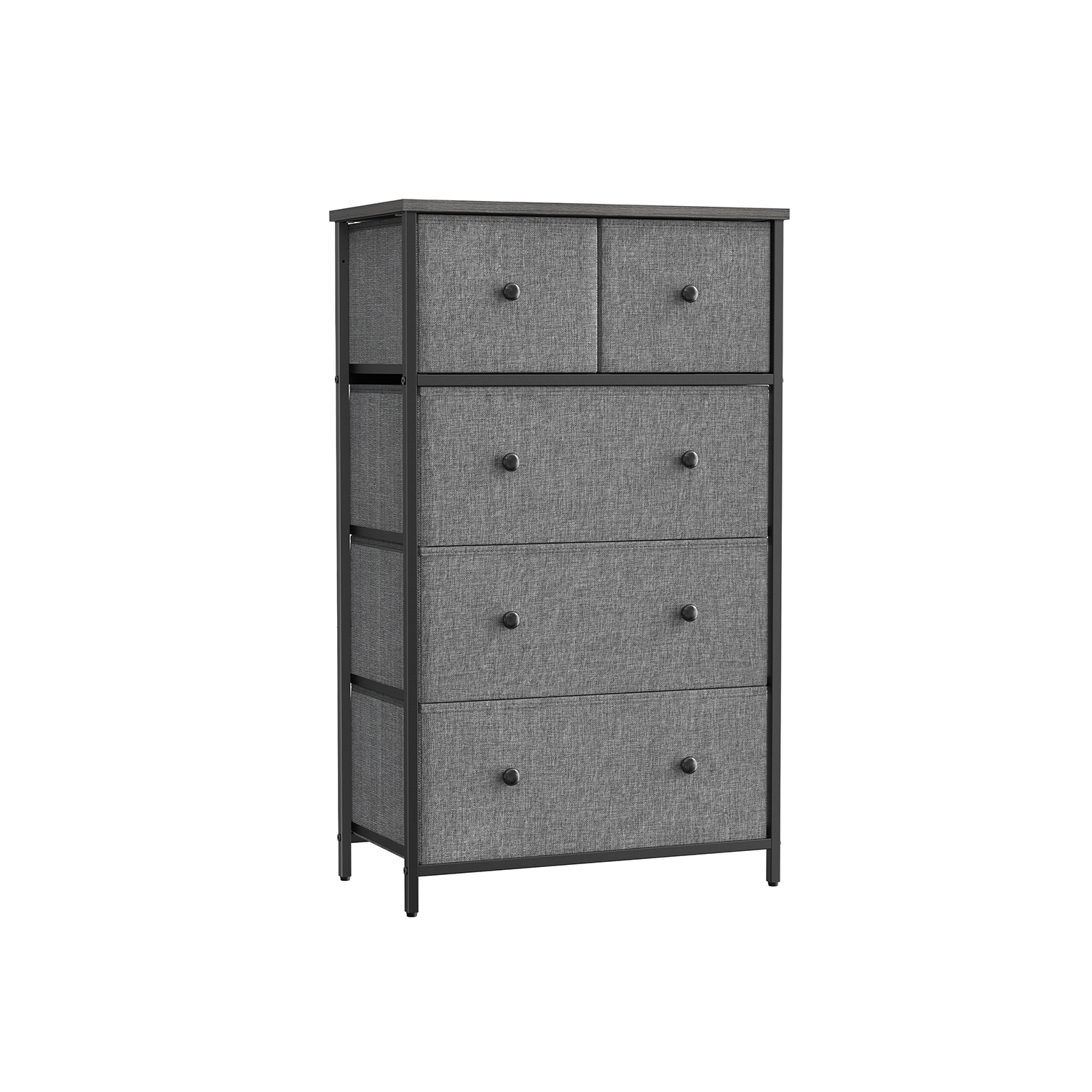 LUMSO Dark Grey Chest of Drawer - Medium-sized, 5 Drawers - Indigo Home