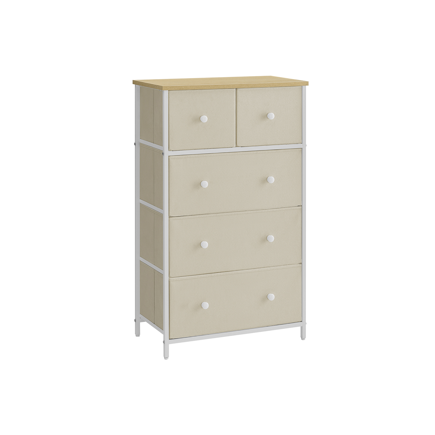 GREELEY Cream Chest of Drawers - Medium-sized, 5 Drawers - Indigo Home