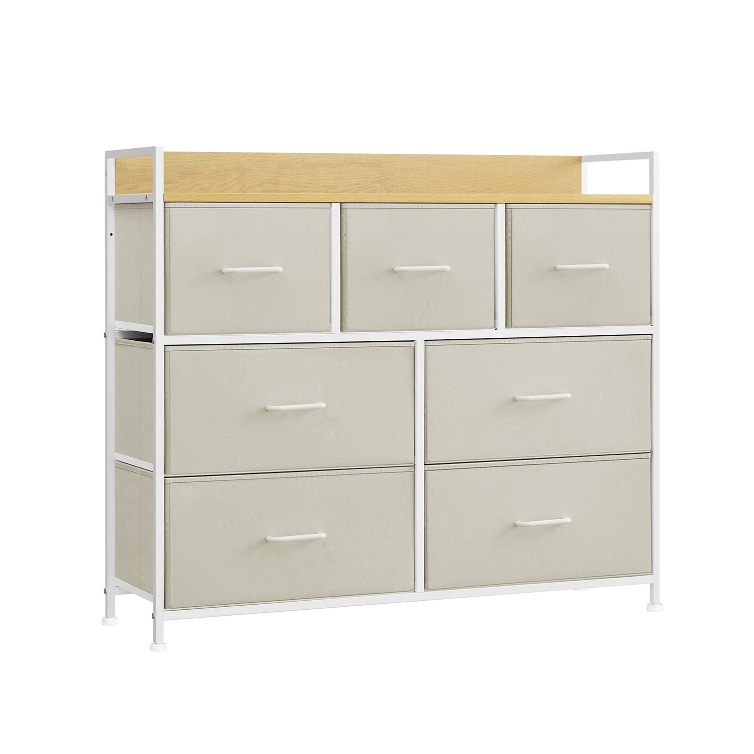 ARCNIA Oak Beige Chest of Drawer - Medium-sized, 7 Drawers - Indigo Home