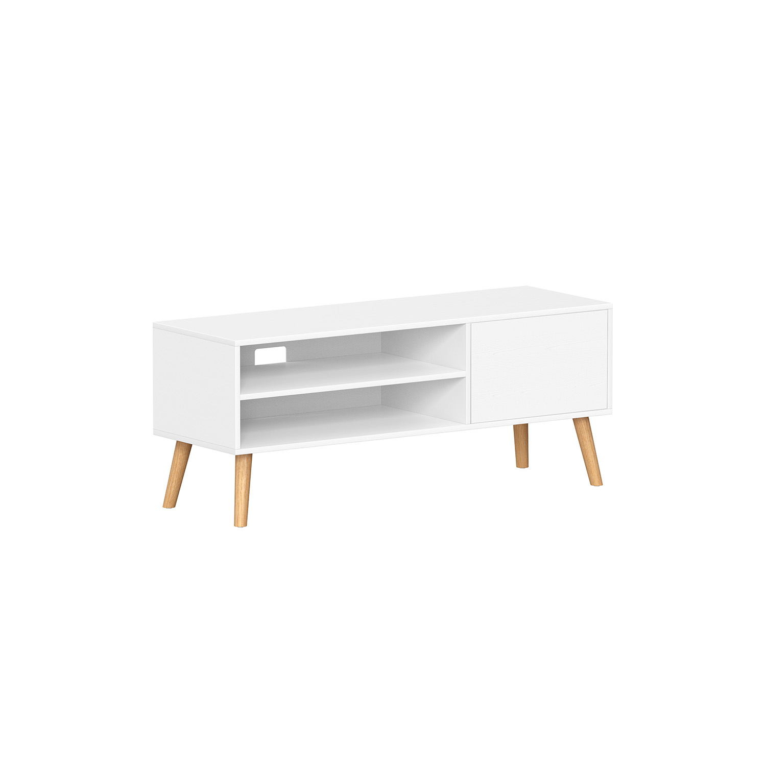 TV Cabinet - FIORAH Media Console with 120 cm Width for TVs up to 55 Inches - White - Indigo Home