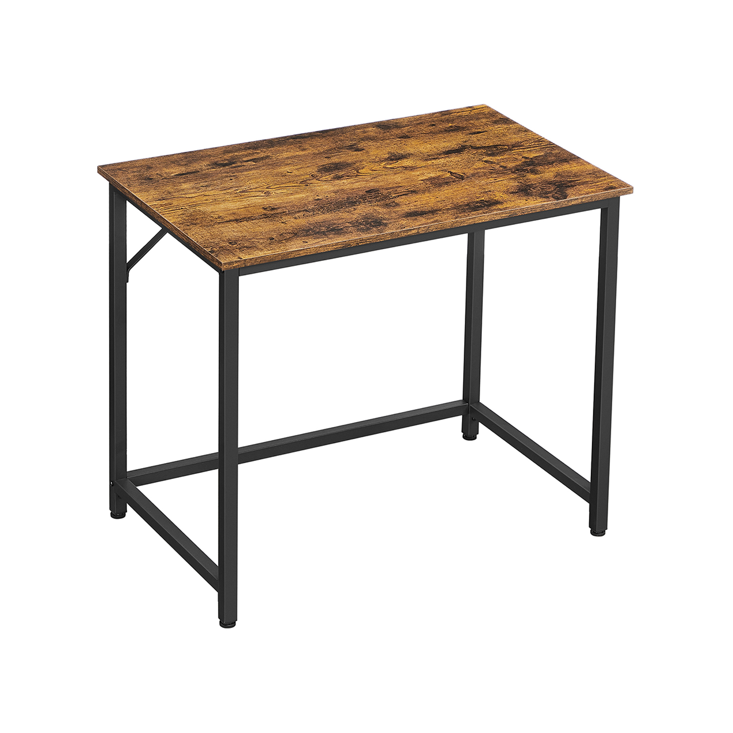 Office Desk - FINLIA Workstation 80x50x75 cm Natural Wood - Black - Indigo Home