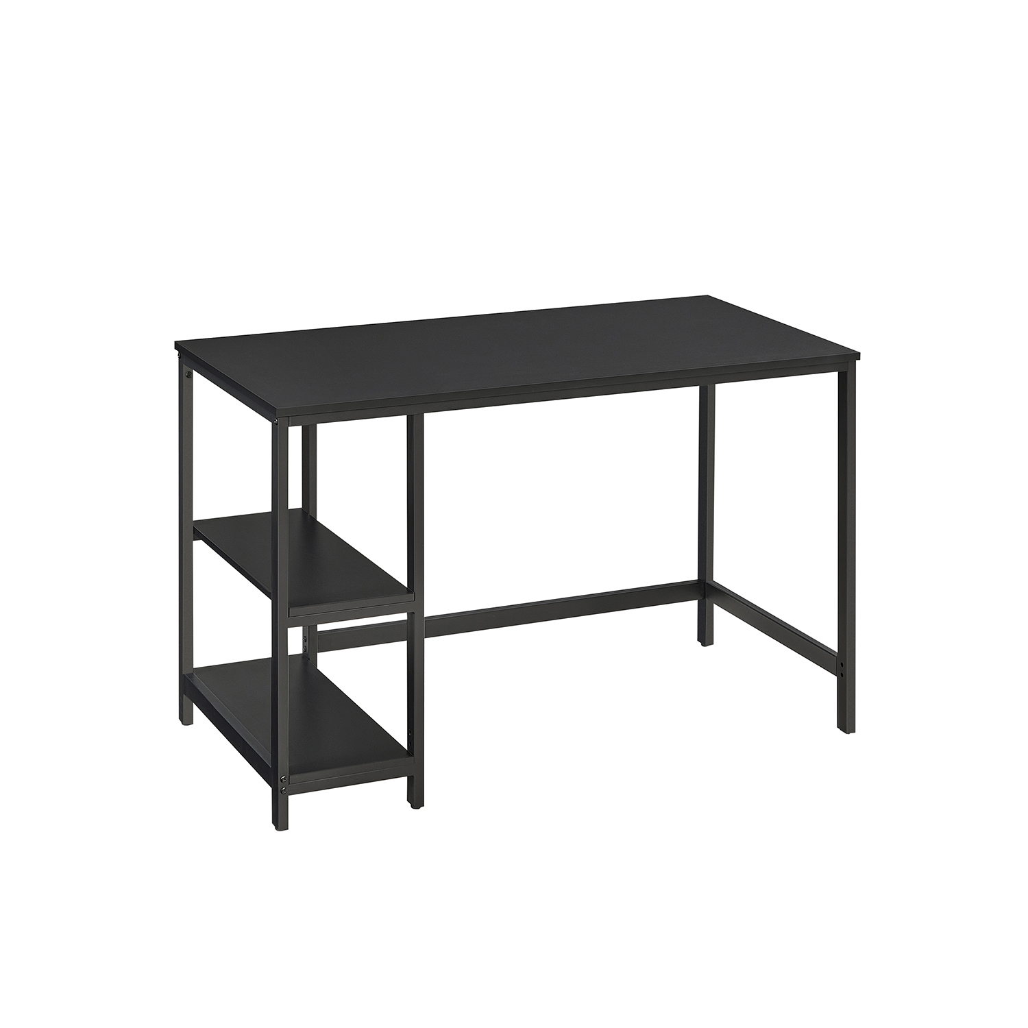 Writing Desk - FINLIA 2 Shelves Left or Right - Black - Indigo Home