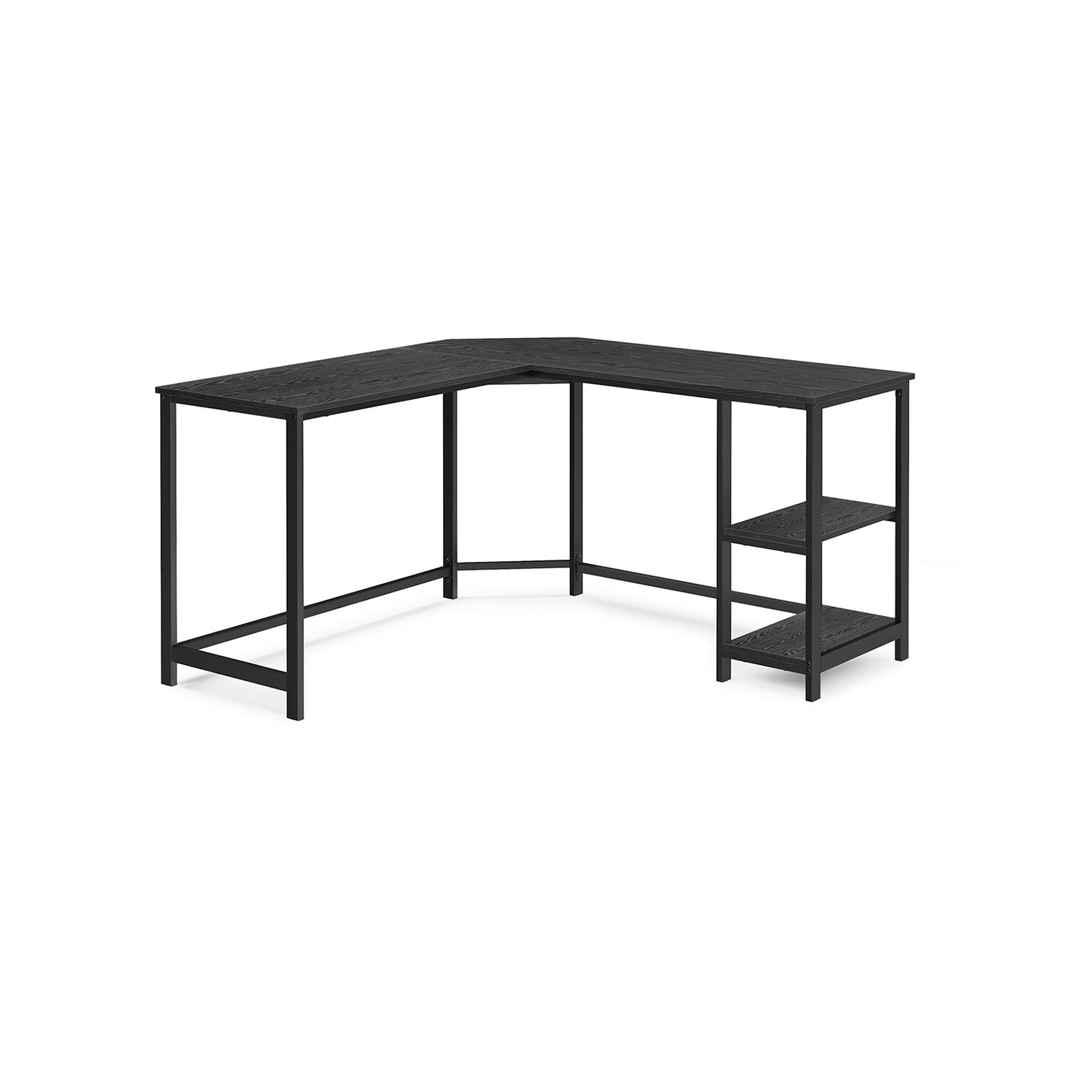 Computer Desk - VASAGLE L Shaped Desk Black 138cm - Indigo Home