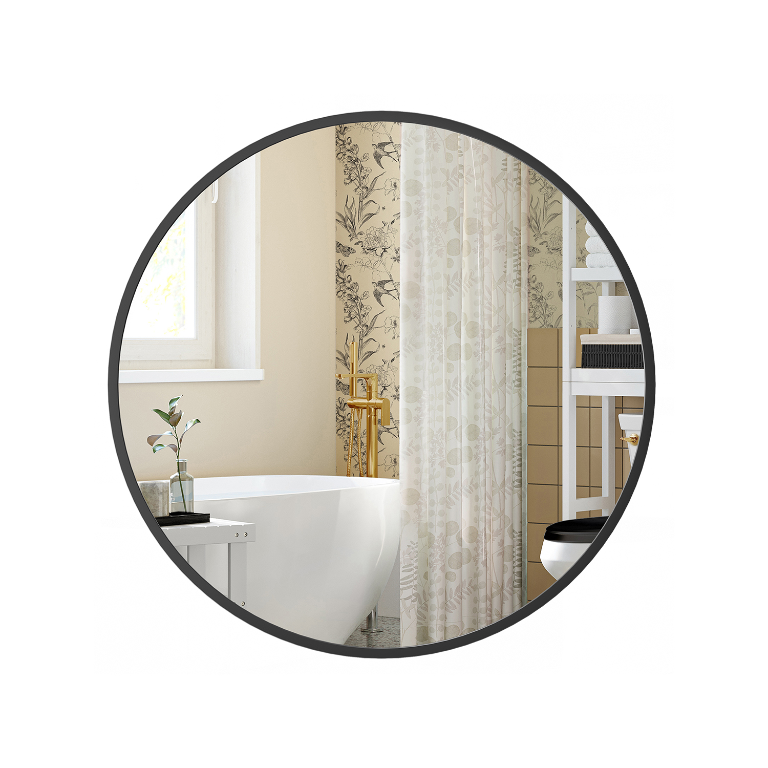 40.7 cm Round Wall Mirror - Indigo Home